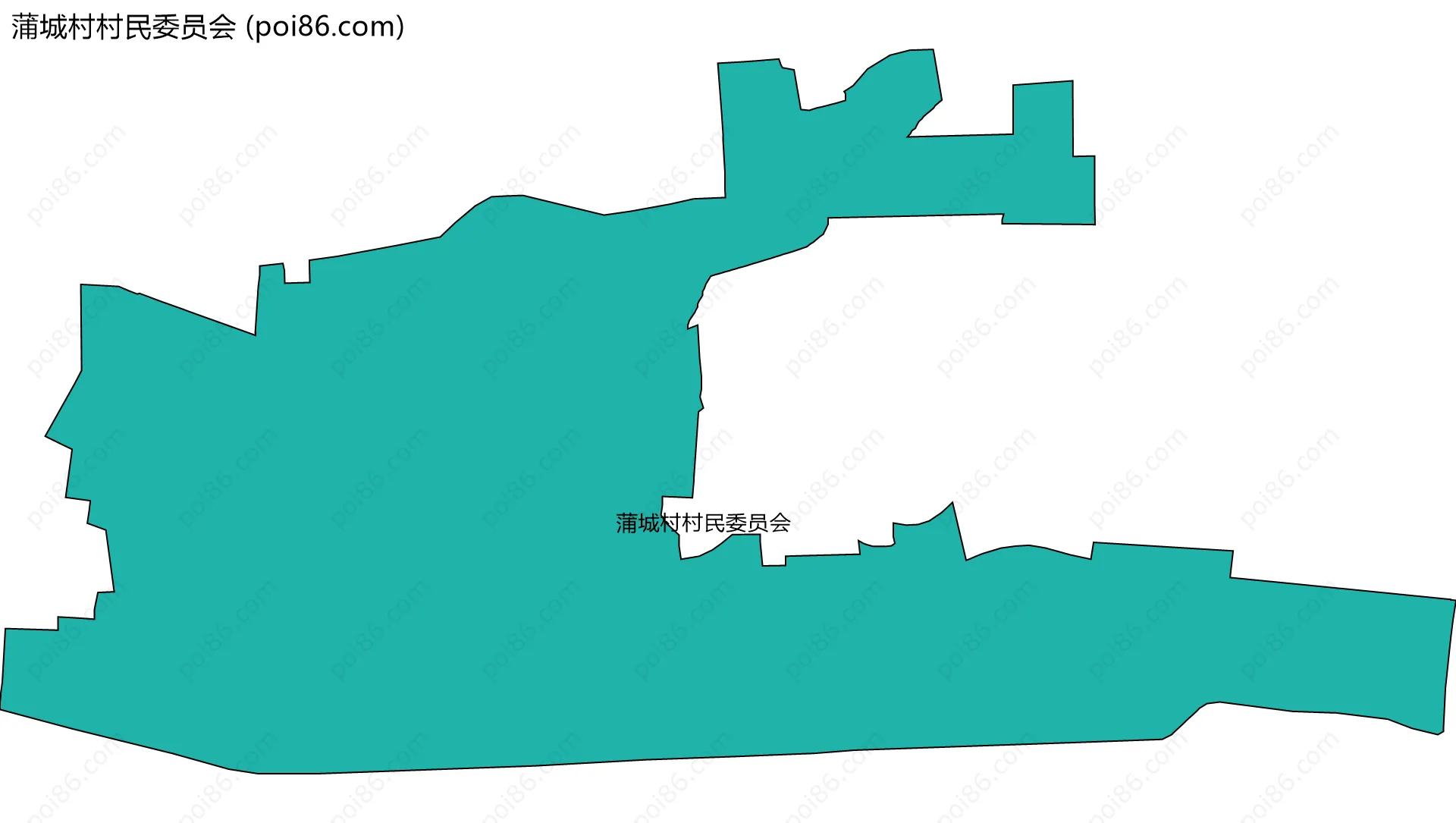 蒲城村村民委员会边界地图