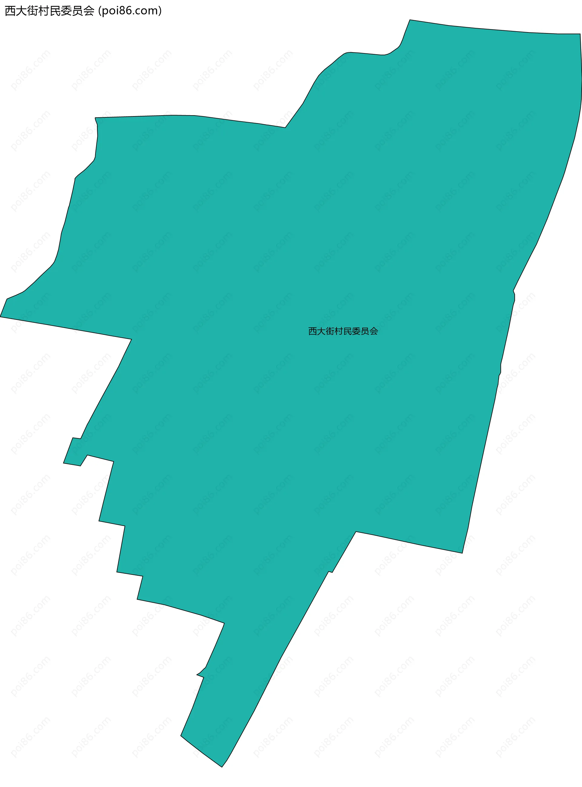 西大街村民委员会边界地图