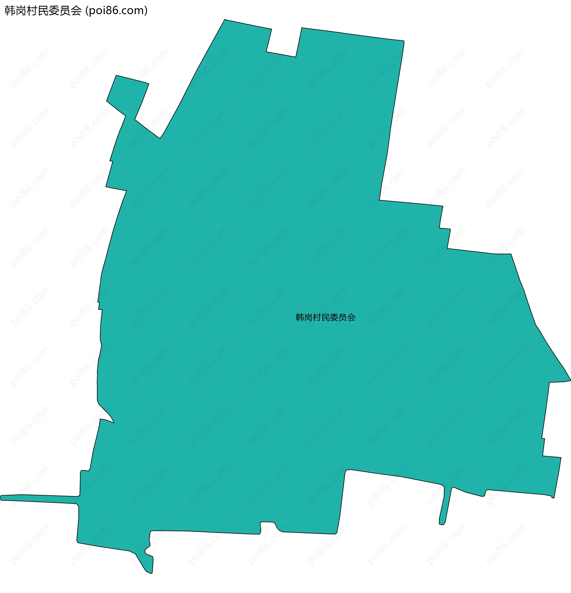 韩岗村民委员会边界地图