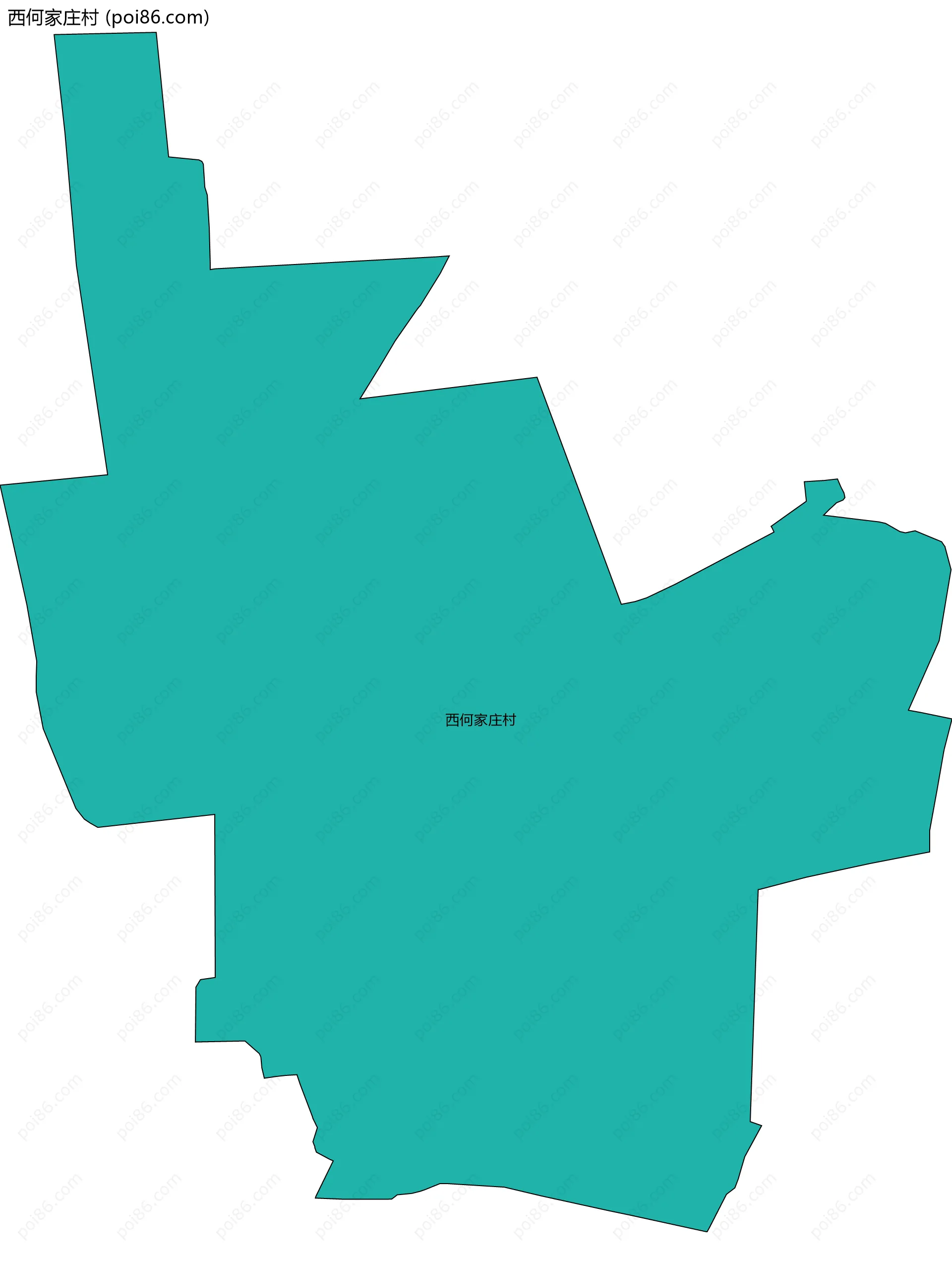 西何家庄村边界地图