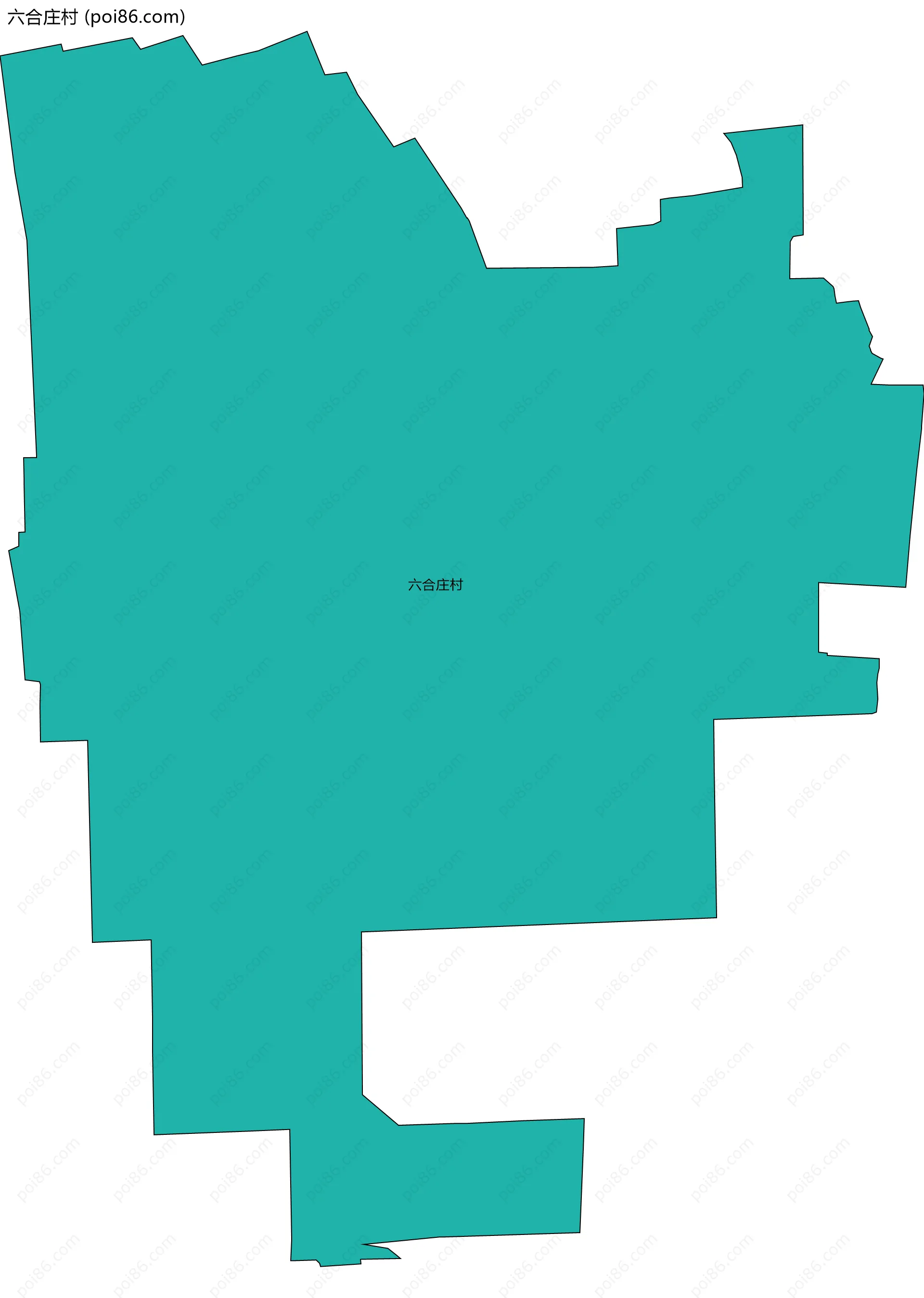 六合庄村边界地图