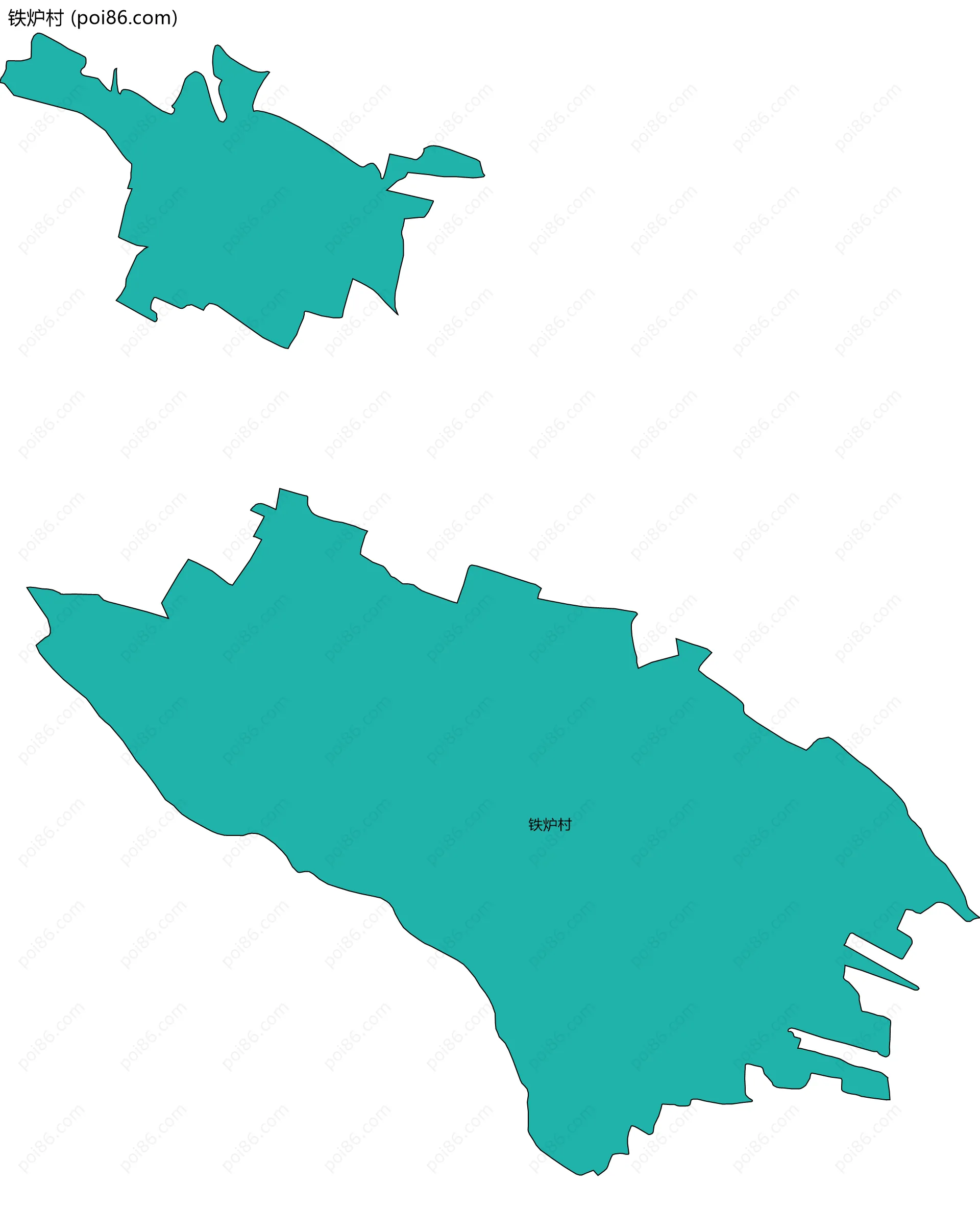 铁炉村边界地图