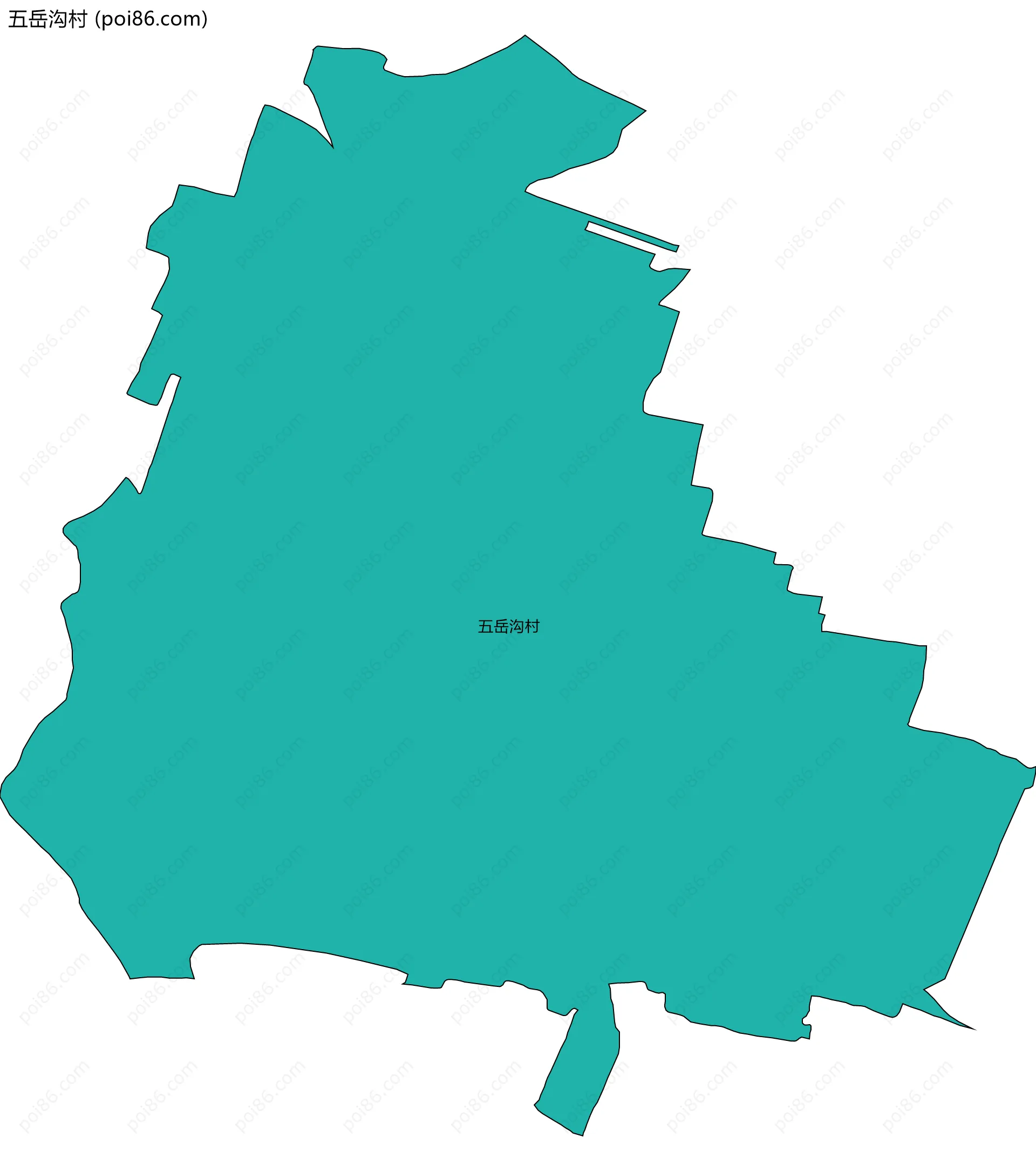五岳沟村边界地图