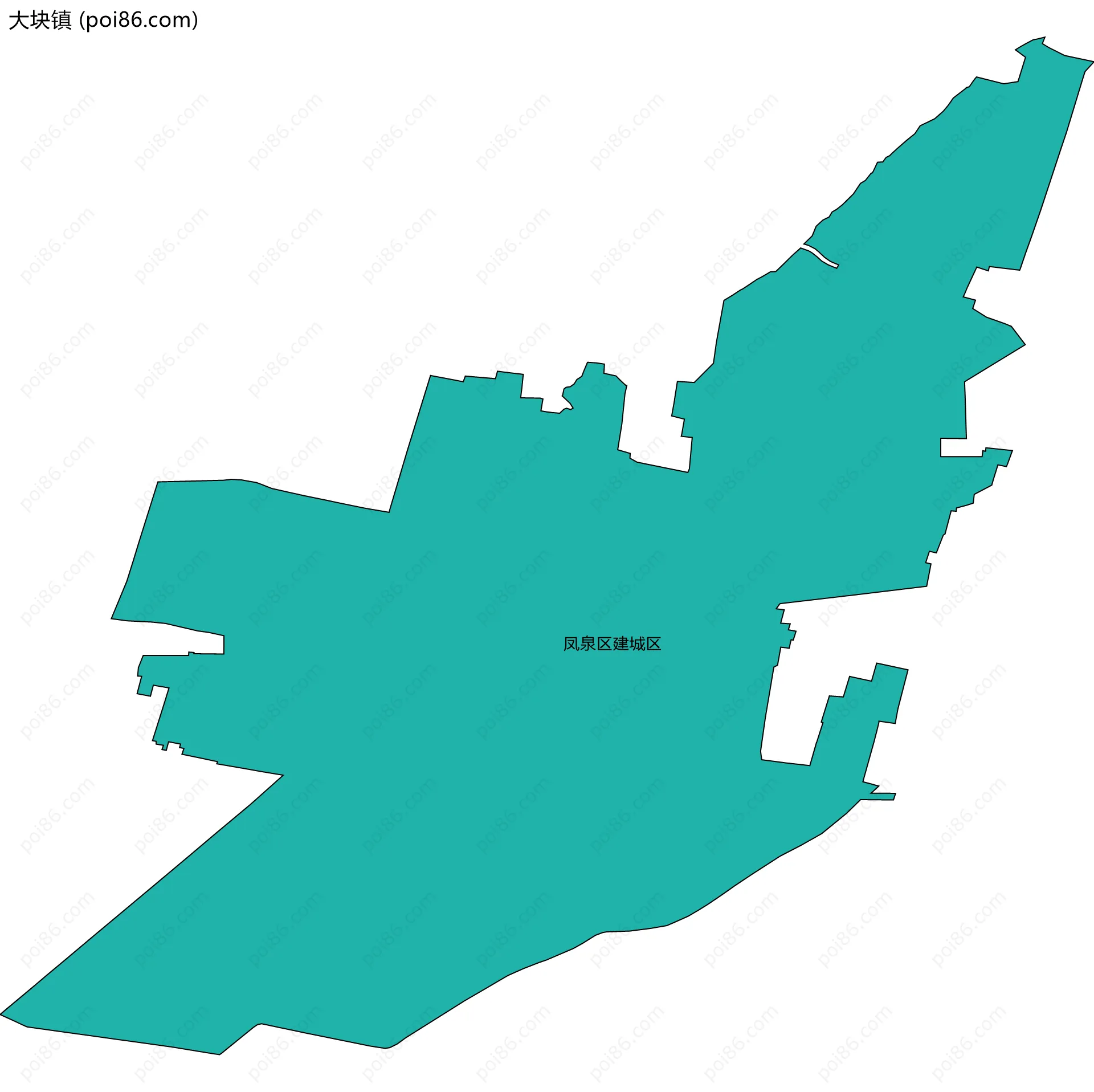 大块镇边界地图(五级行政区划)