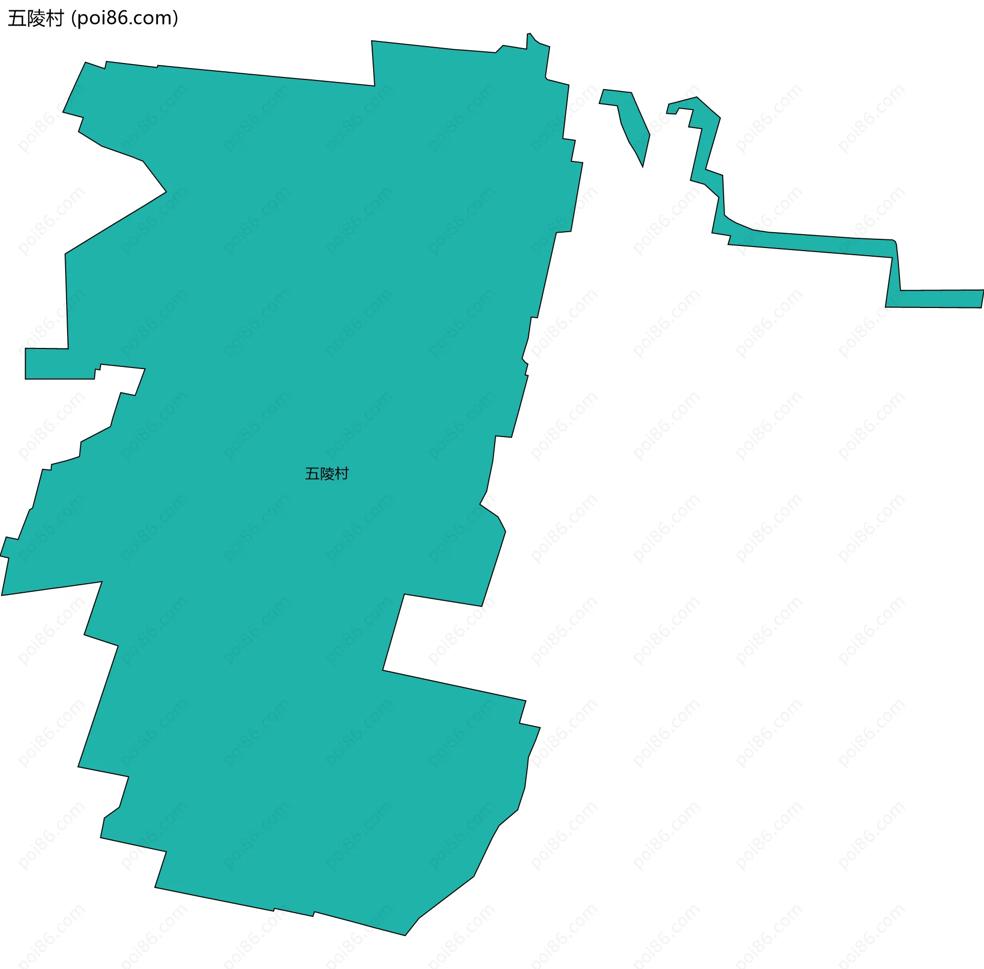 五陵村边界地图