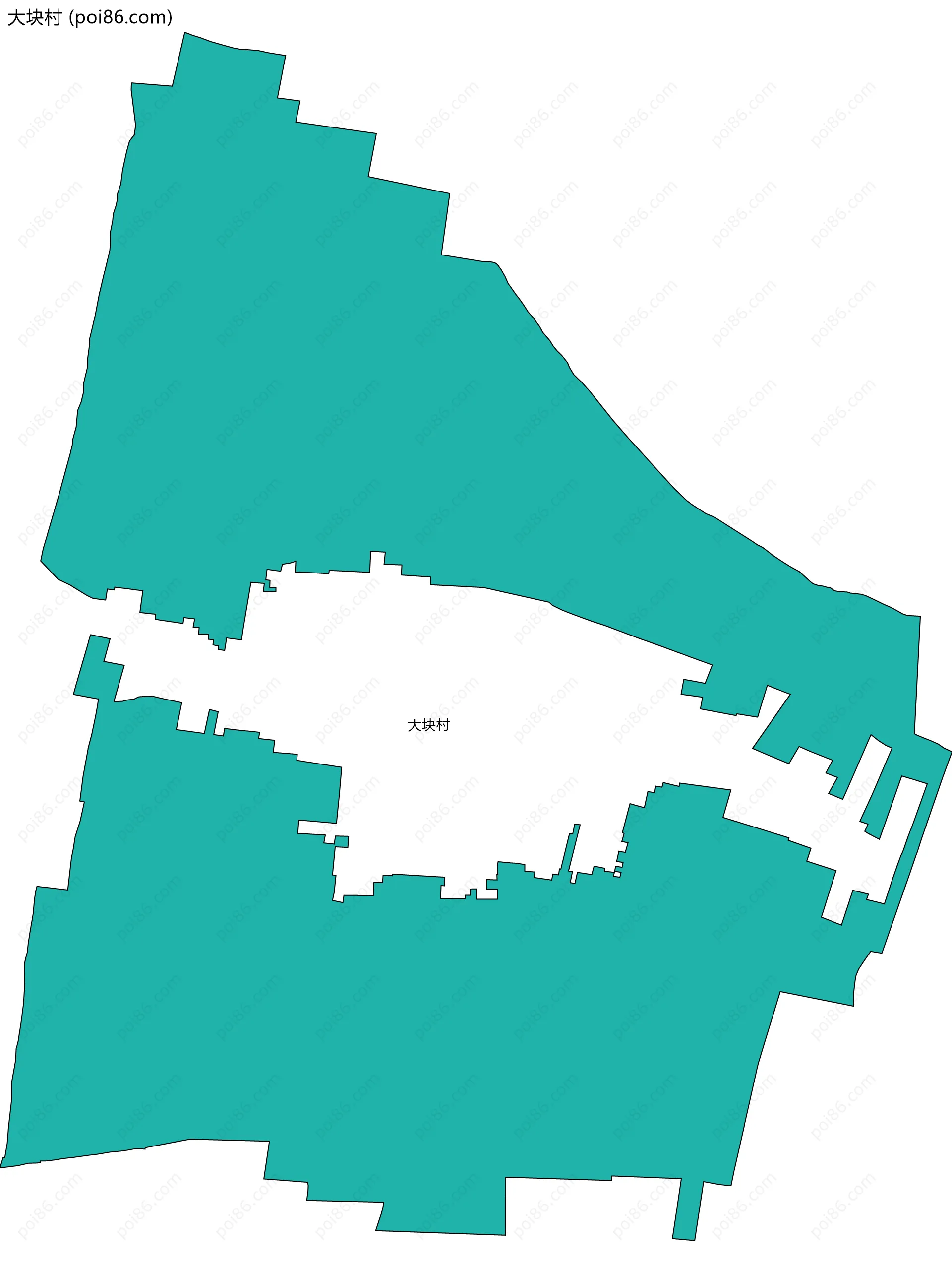 大块村边界地图