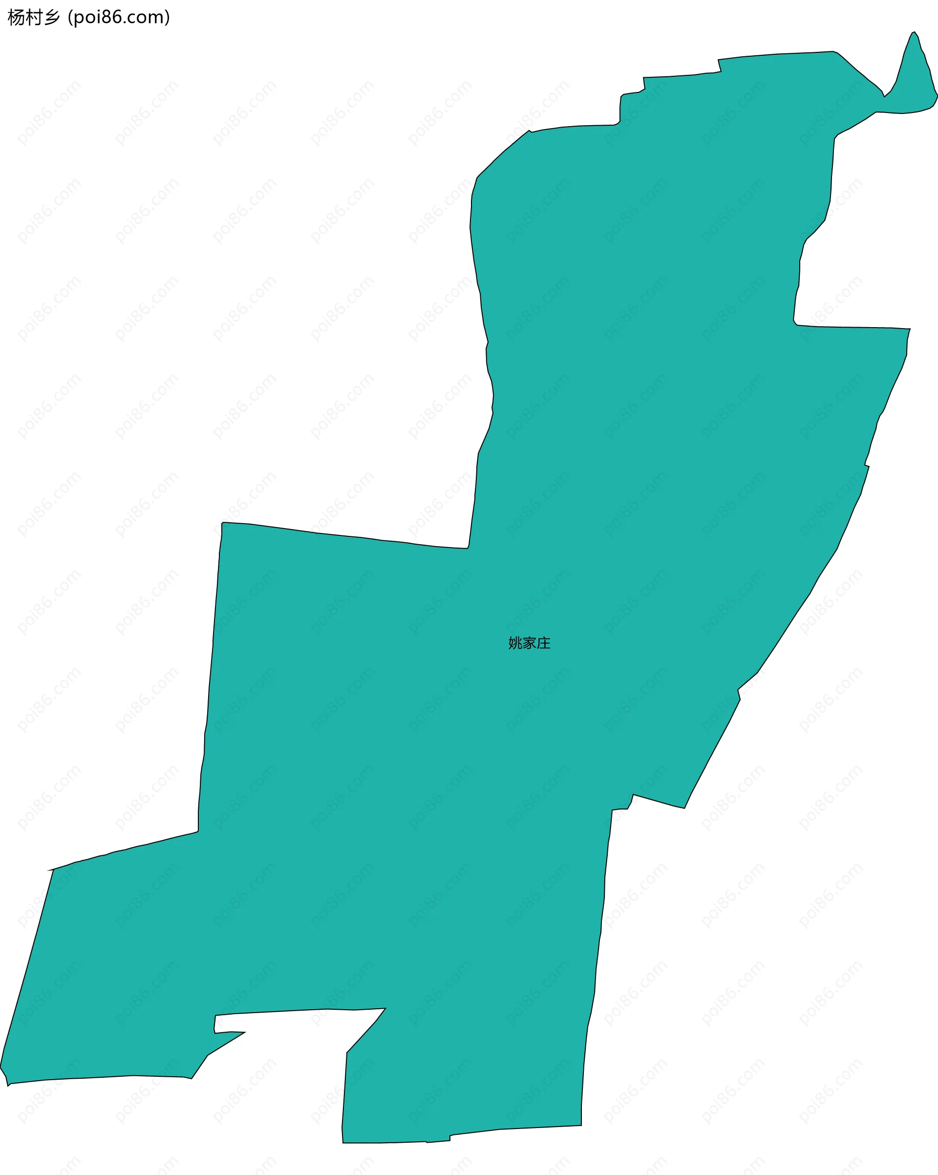 杨村乡边界地图(五级行政区划)