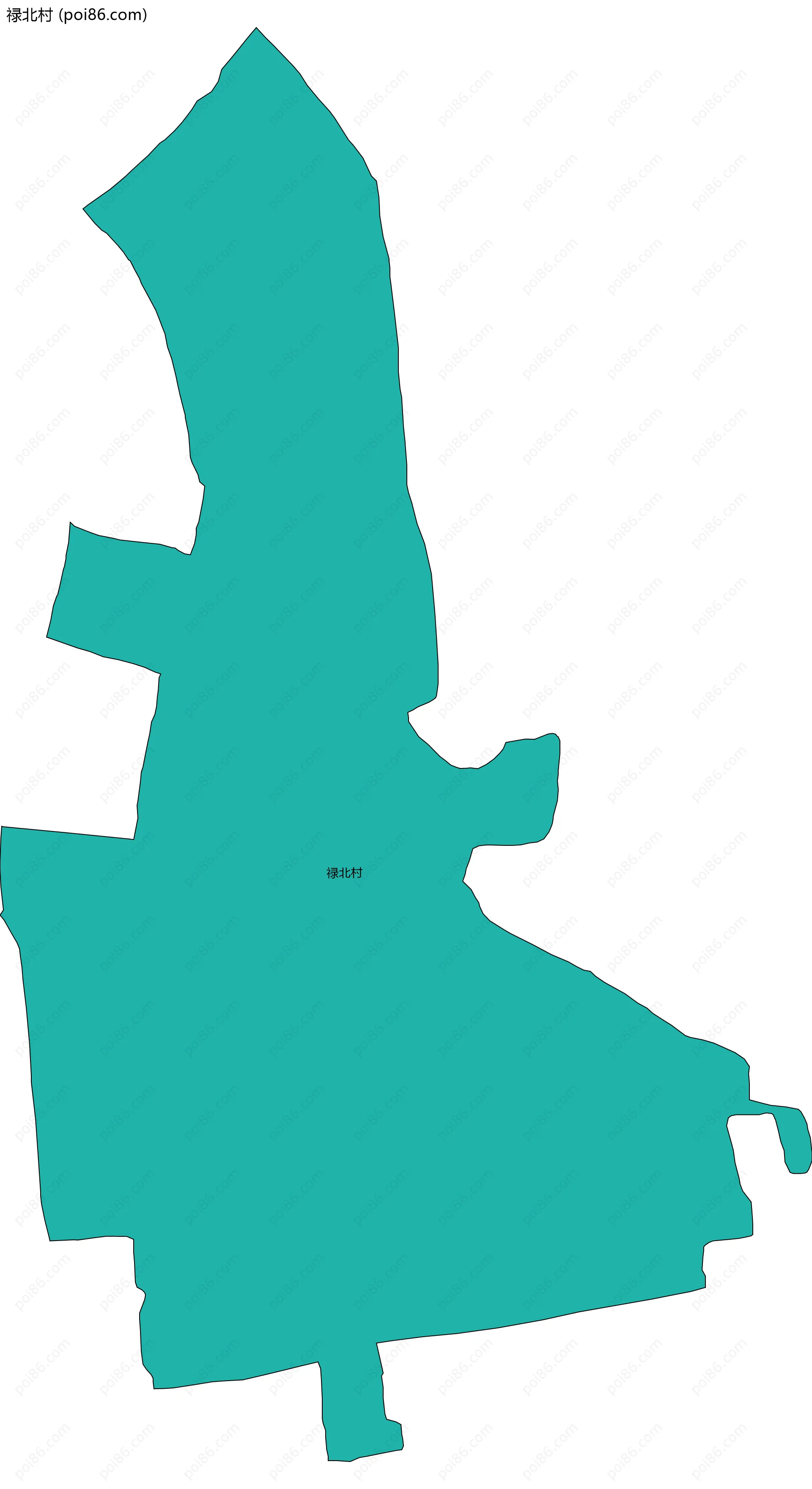 禄北村边界地图