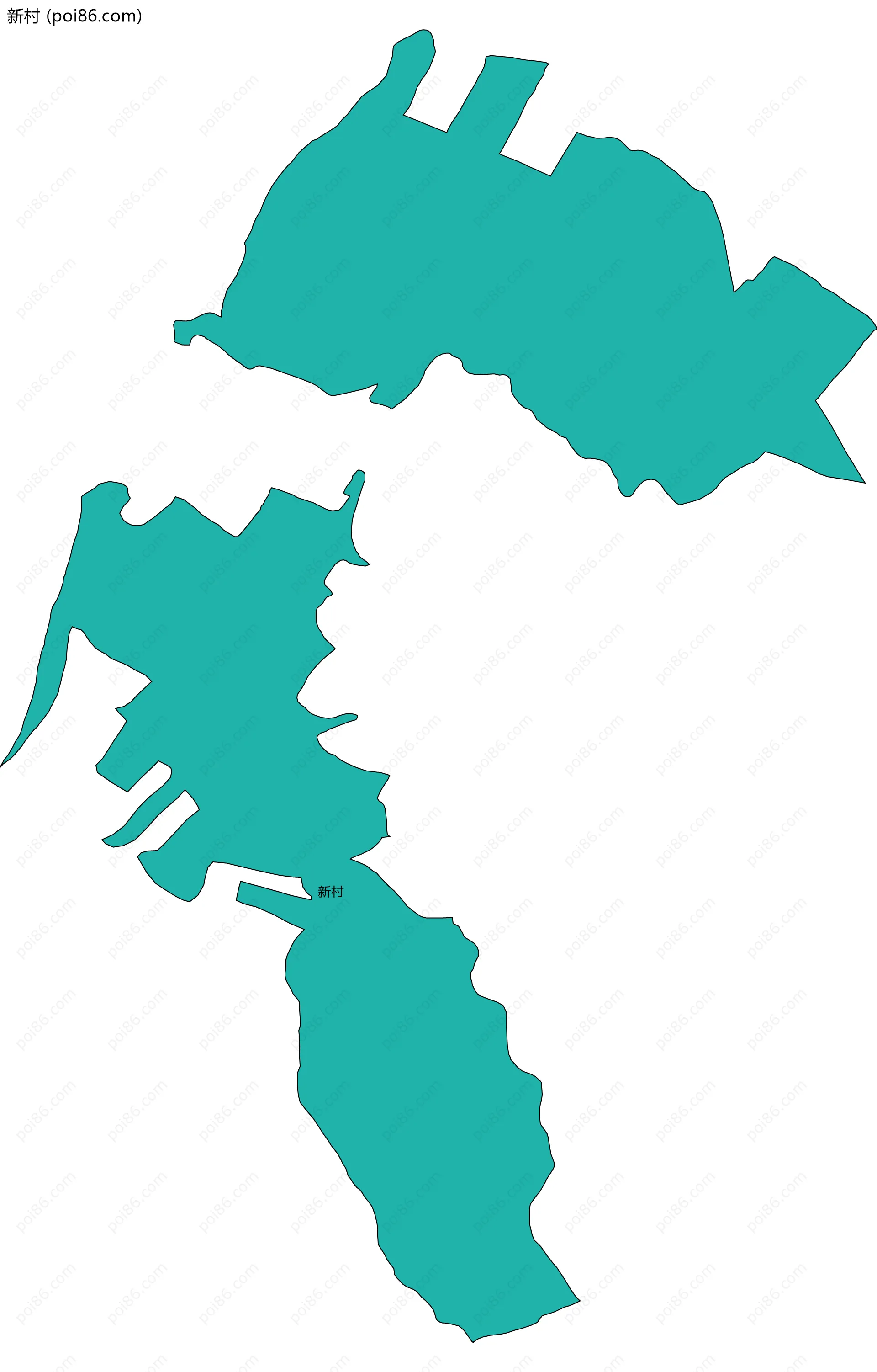 新村边界地图