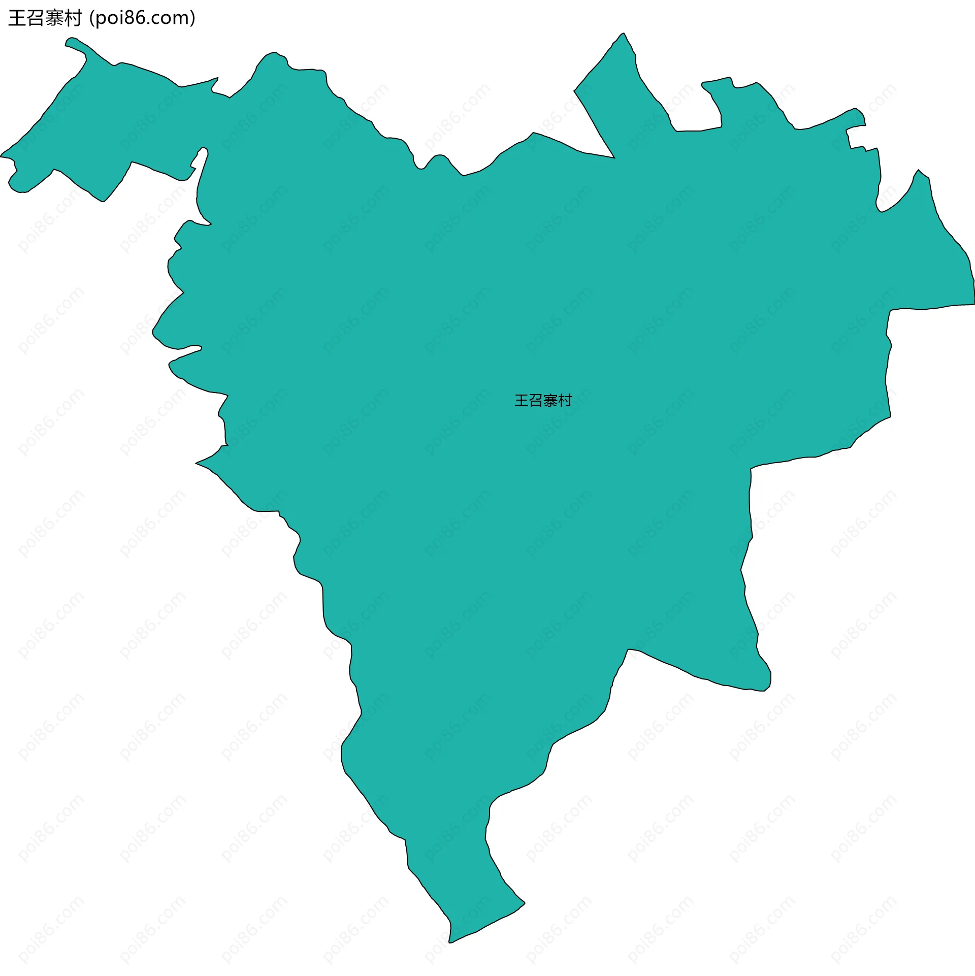 王召寨村边界地图