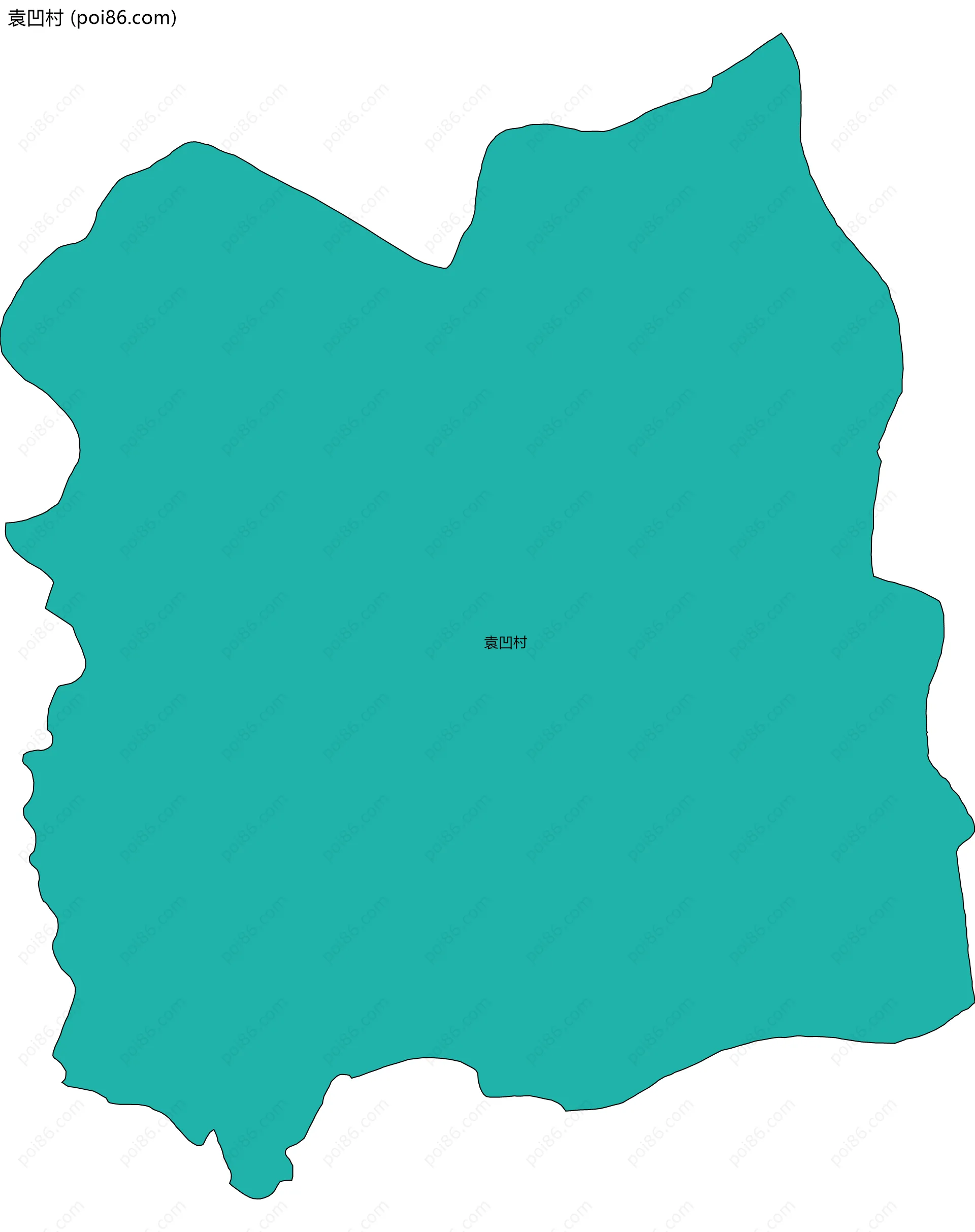 袁凹村边界地图