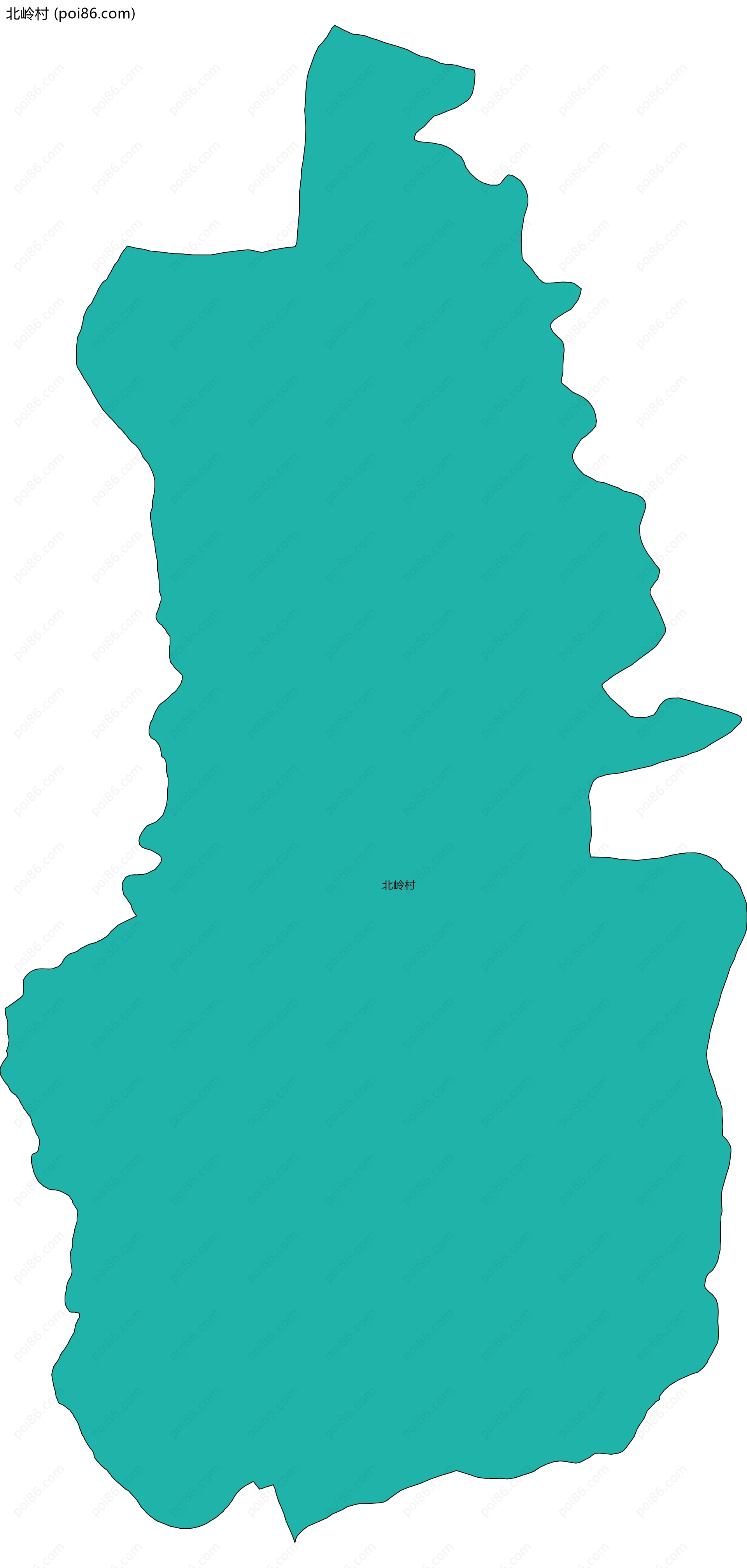 北岭村边界地图