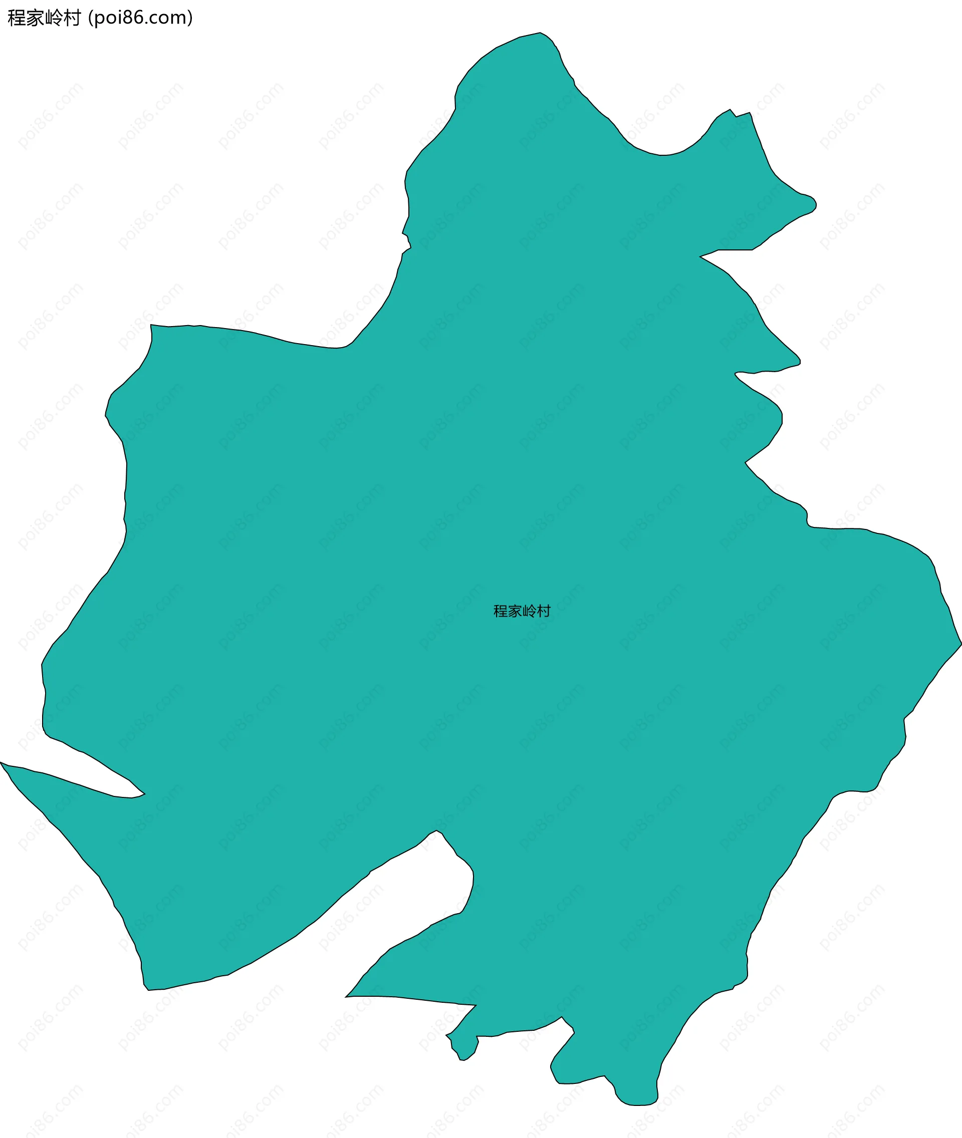 程家岭村边界地图