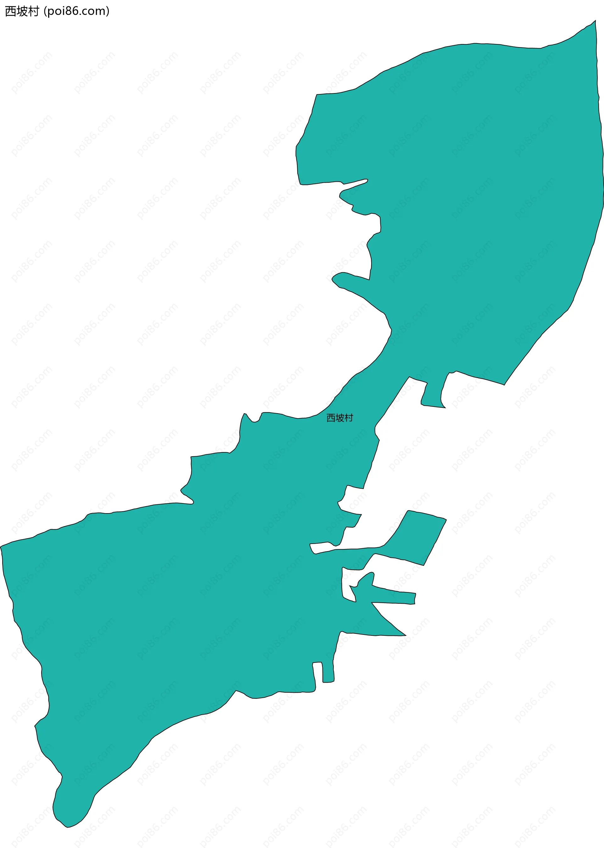 西坡村边界地图