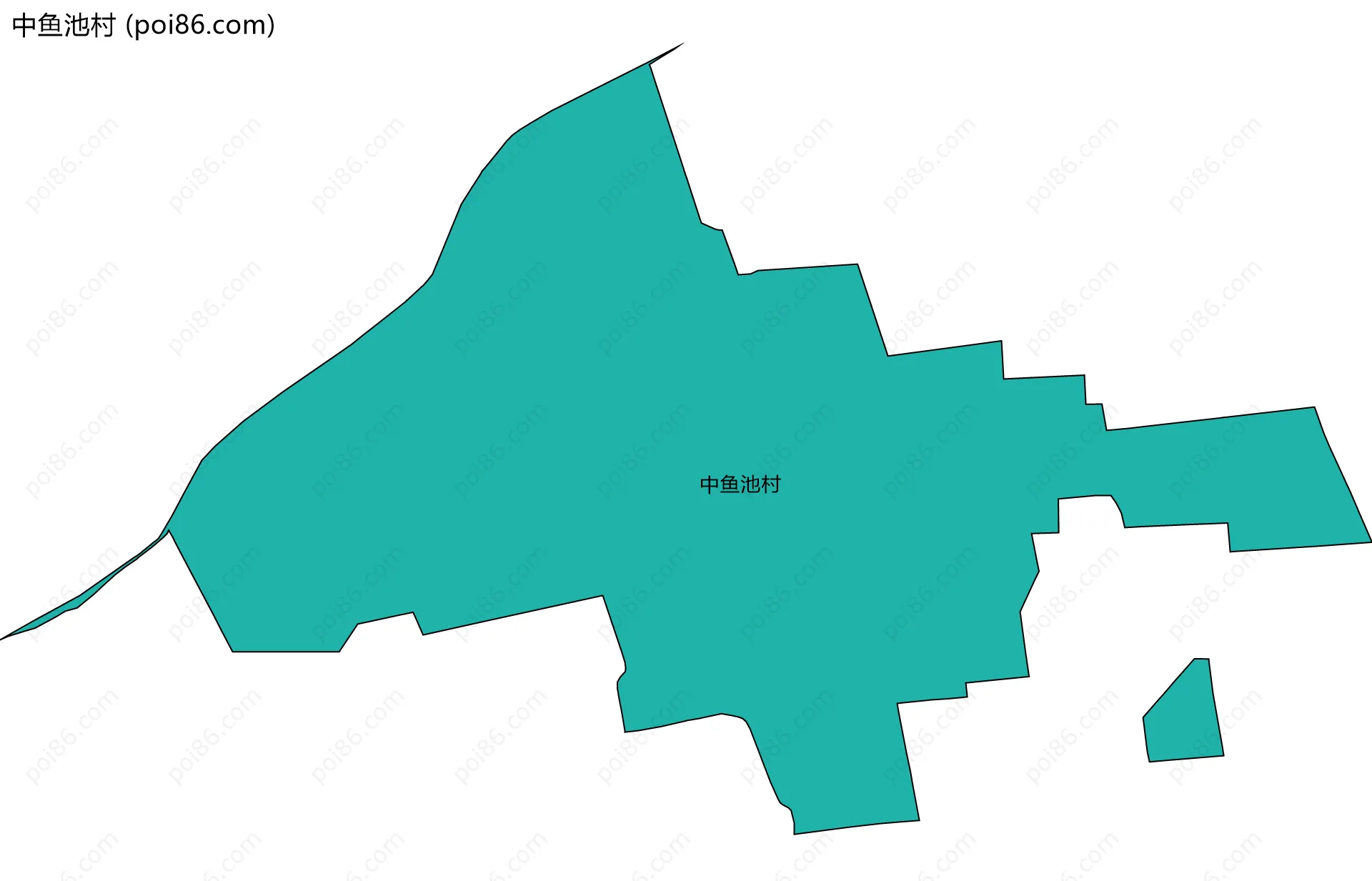 中鱼池村边界地图