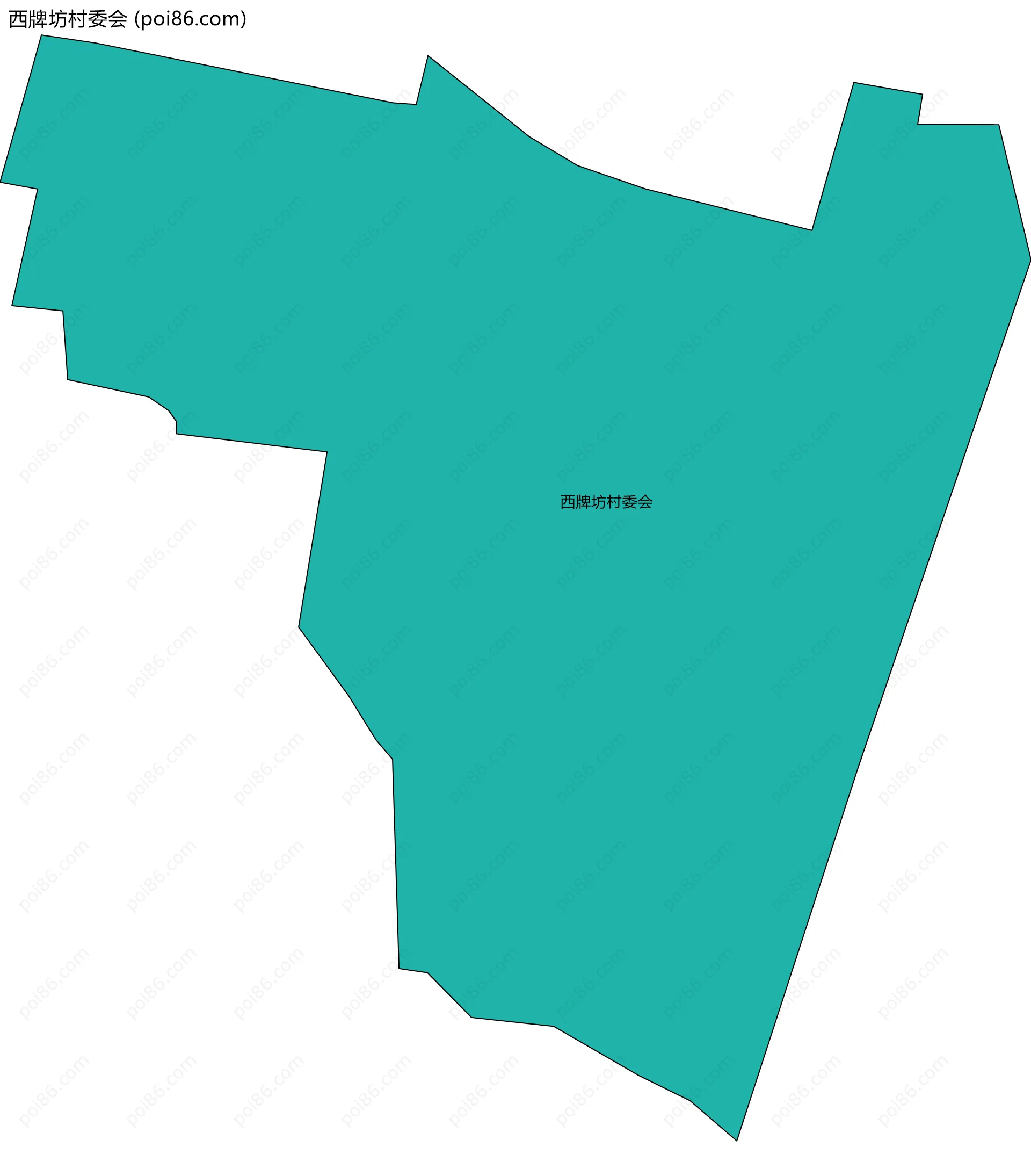 西牌坊村委会边界地图