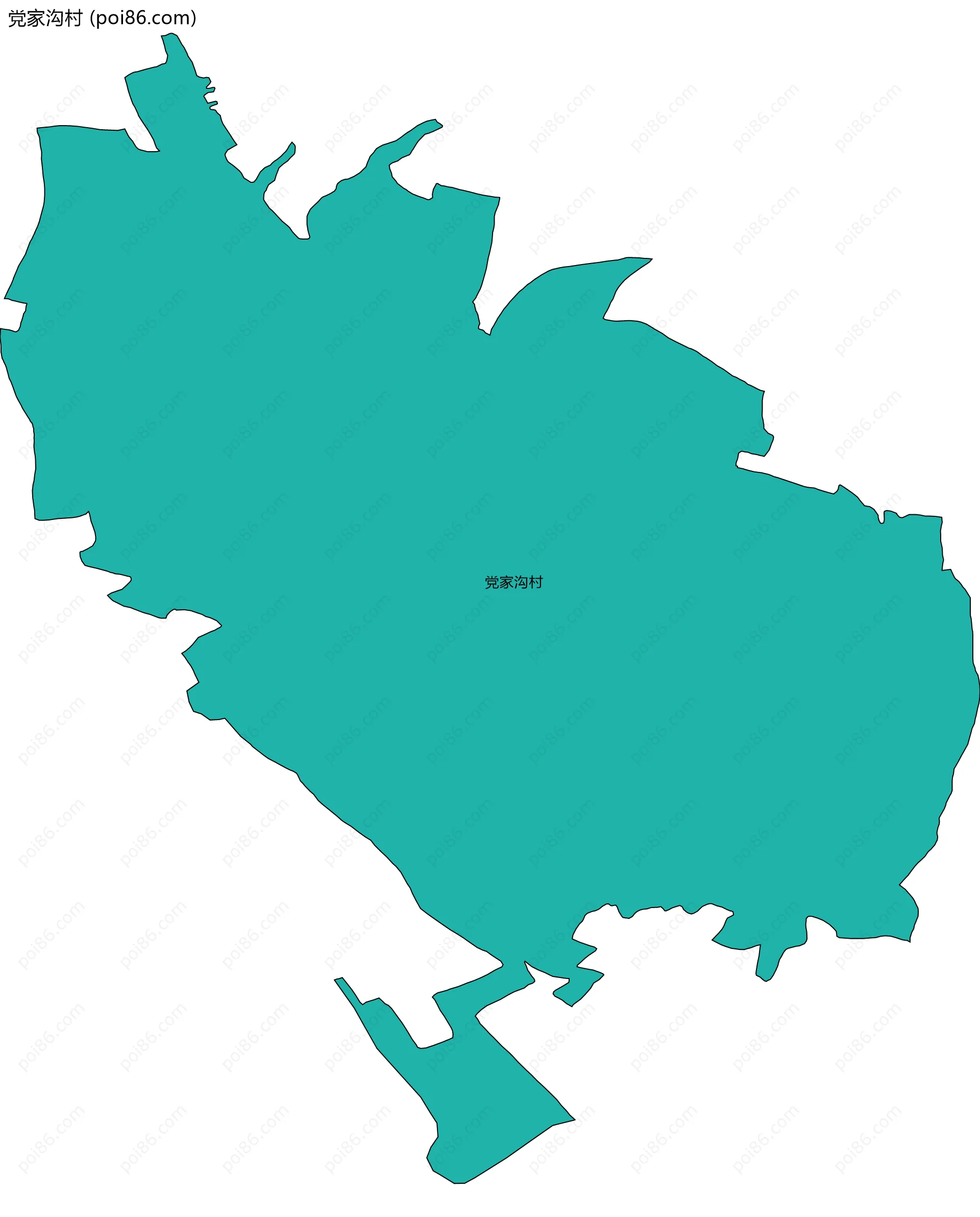 党家沟村边界地图