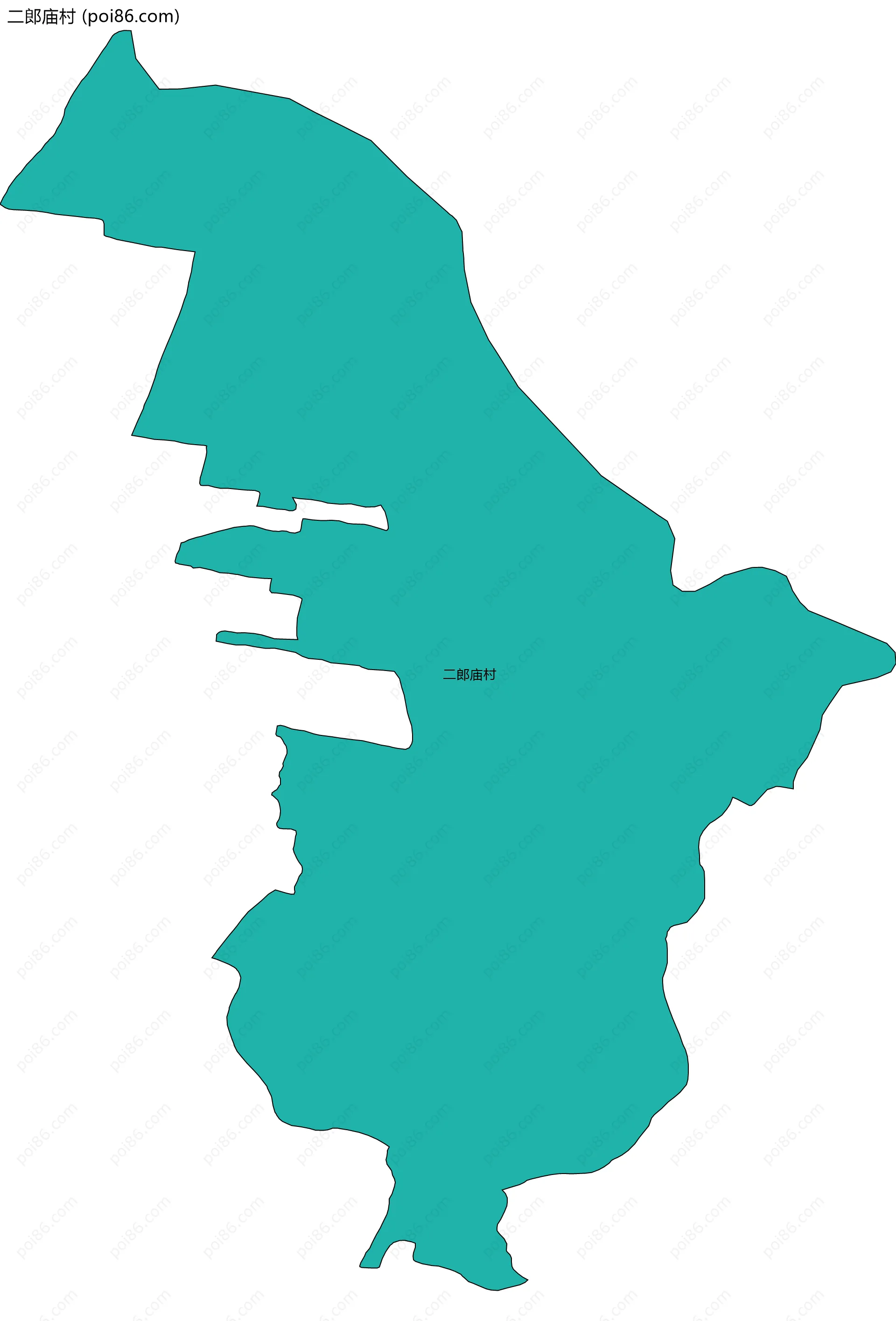 二郎庙村边界地图