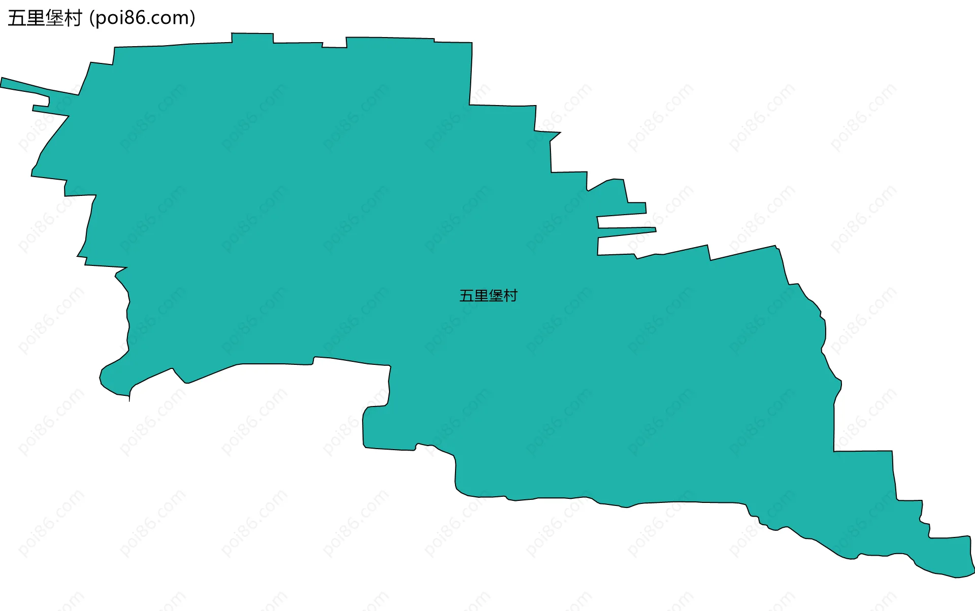 五里堡村边界地图
