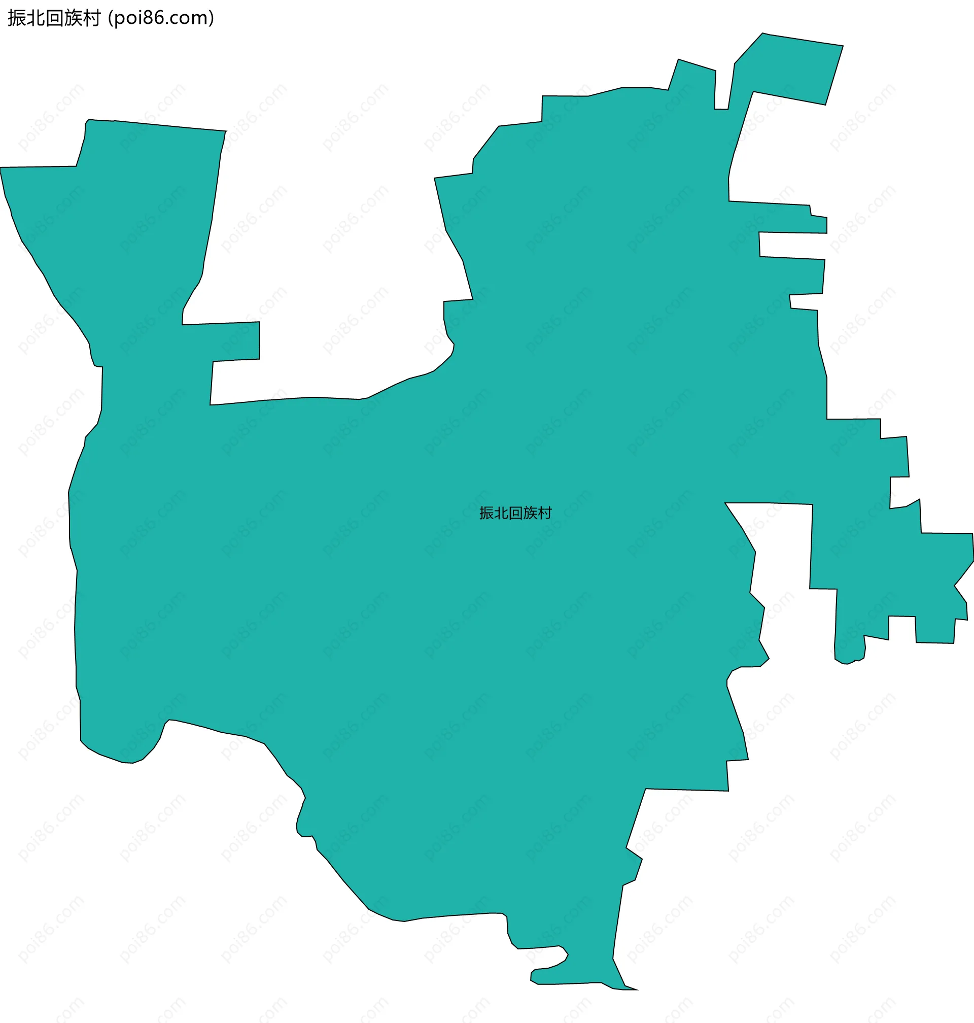 振北回族村边界地图