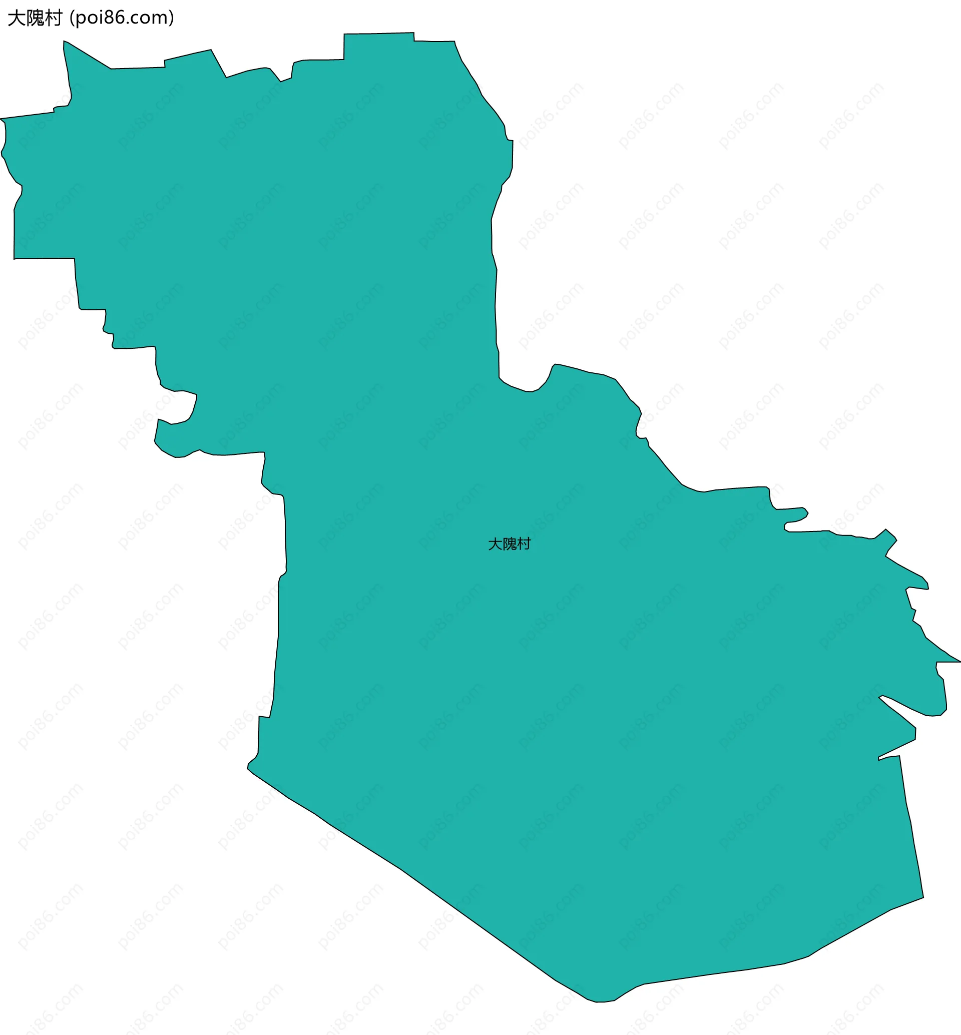 大隗村边界地图