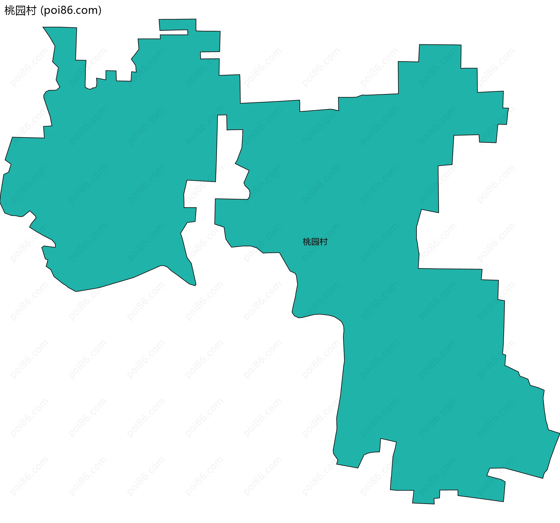 桃园村边界地图