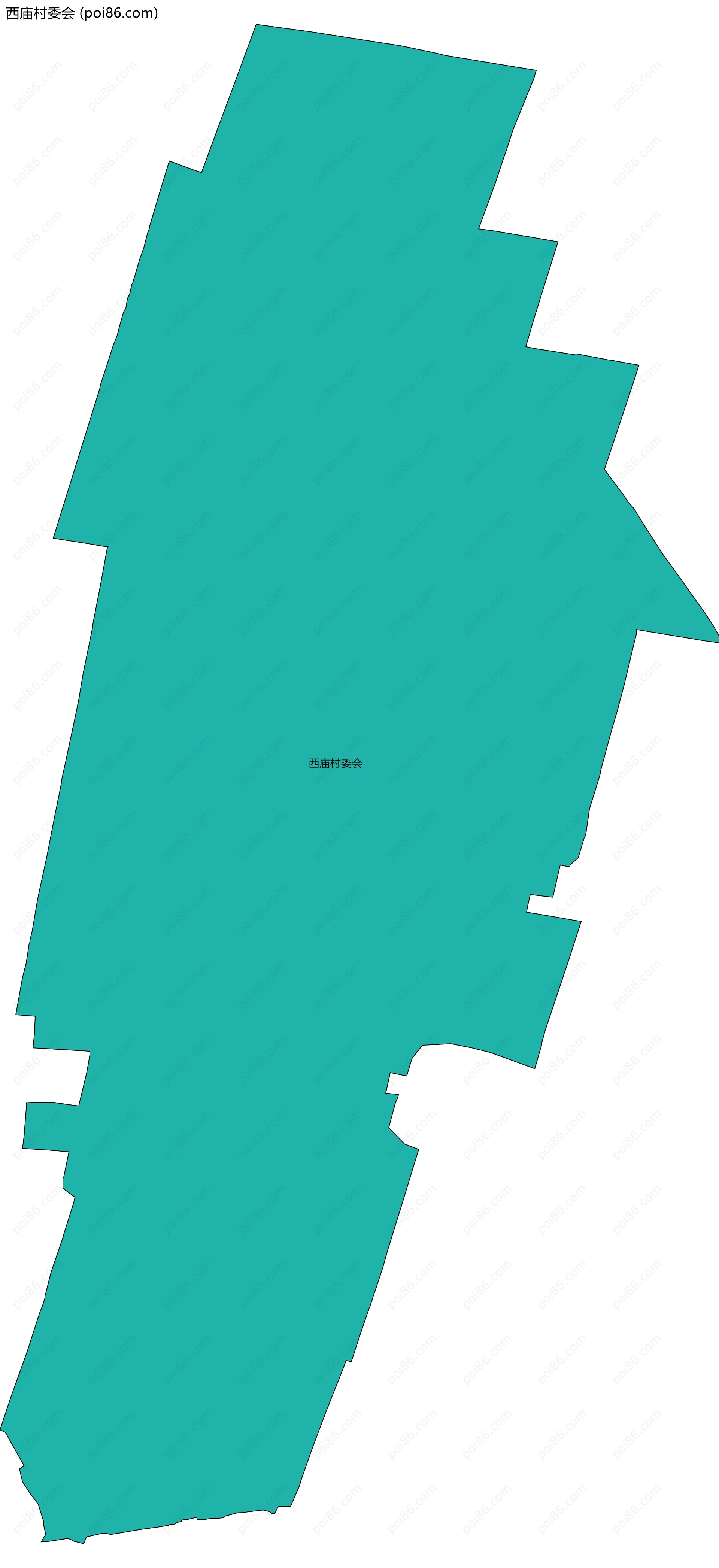 西庙村委会边界地图