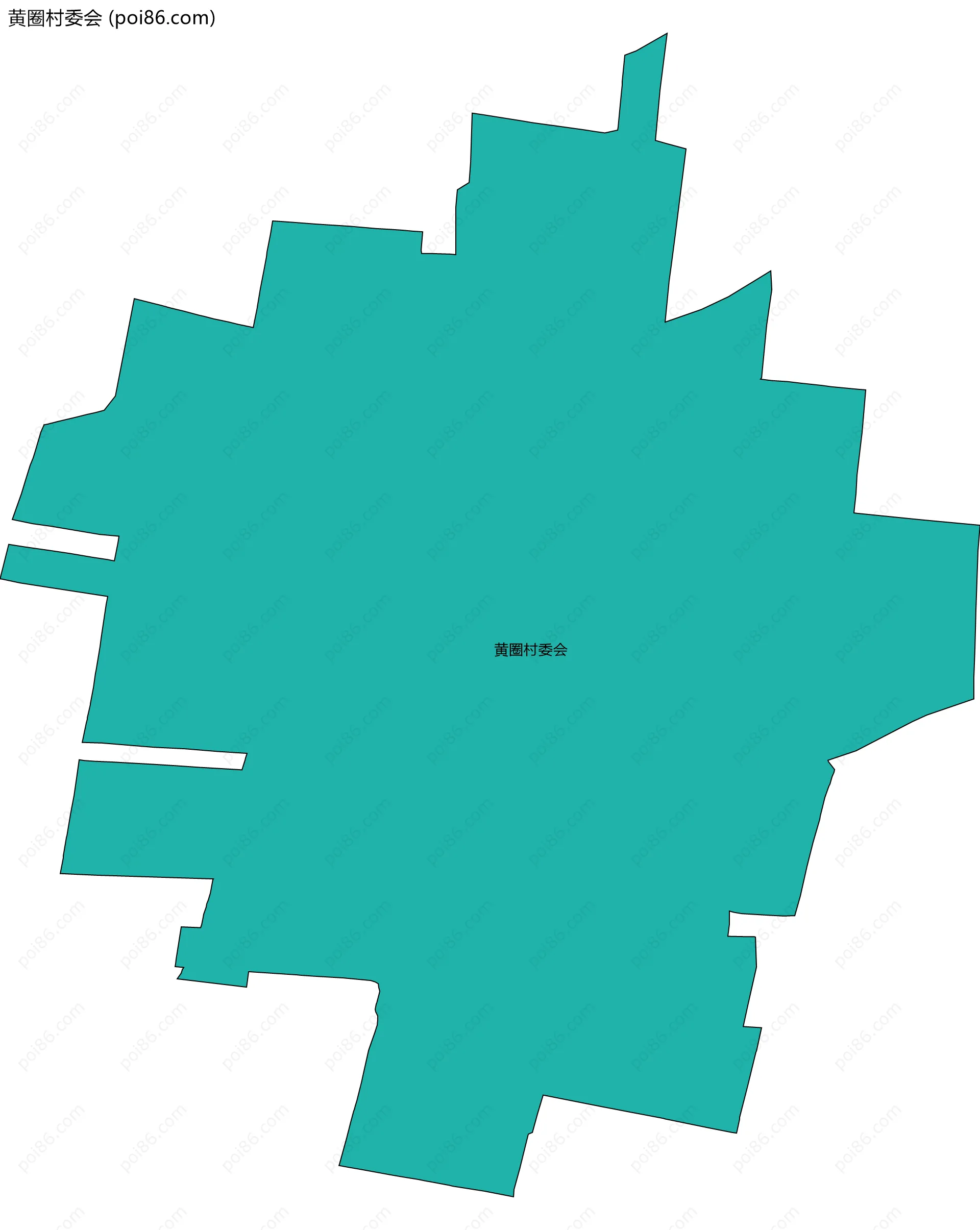 黄圈村委会边界地图