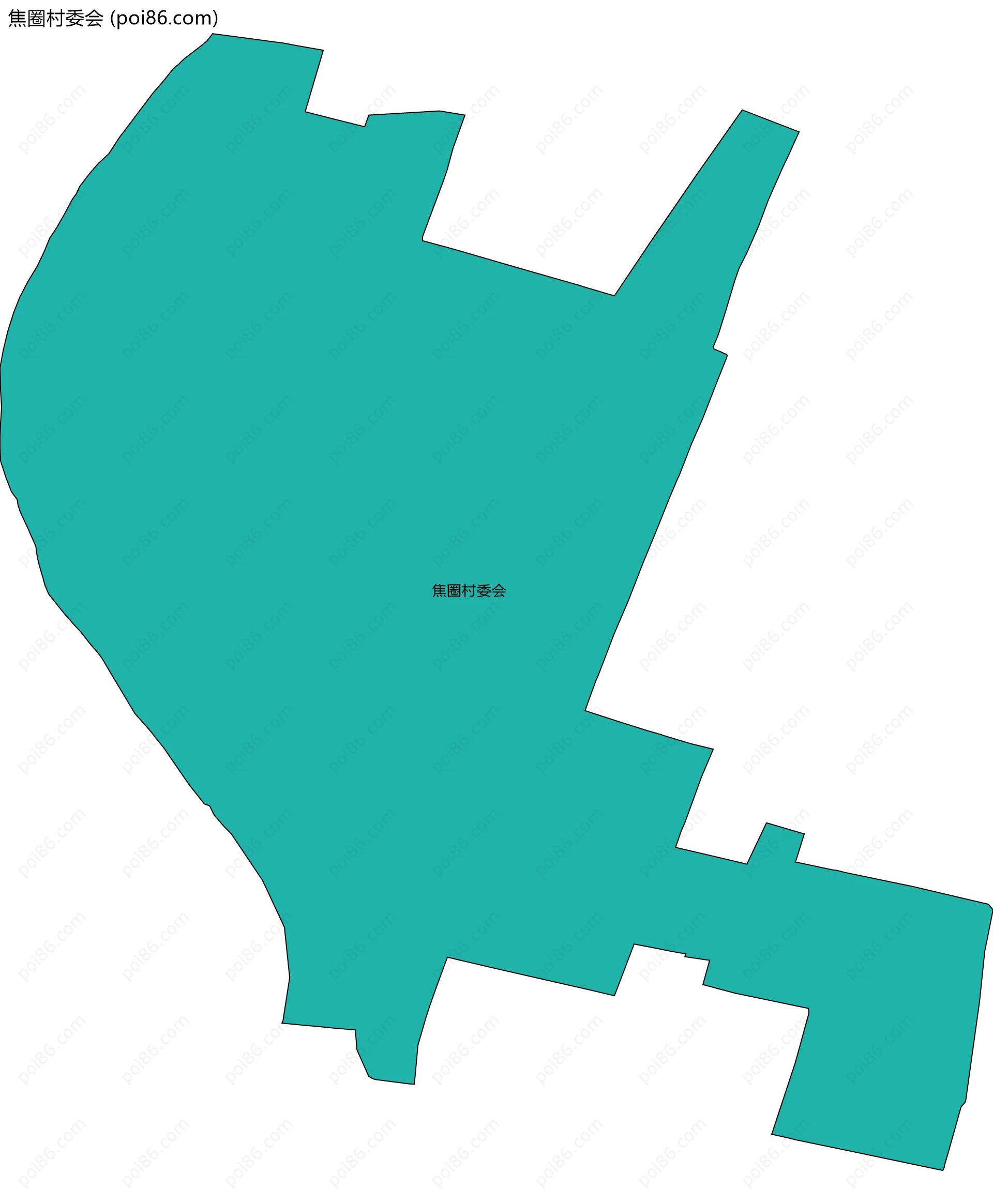 焦圈村委会边界地图