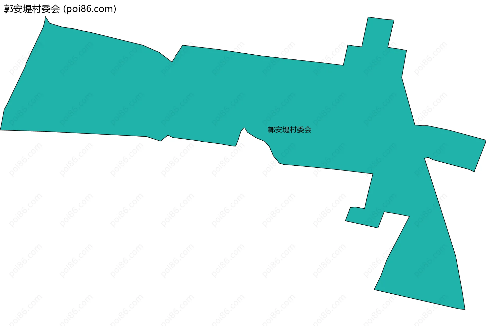 郭安堤村委会边界地图
