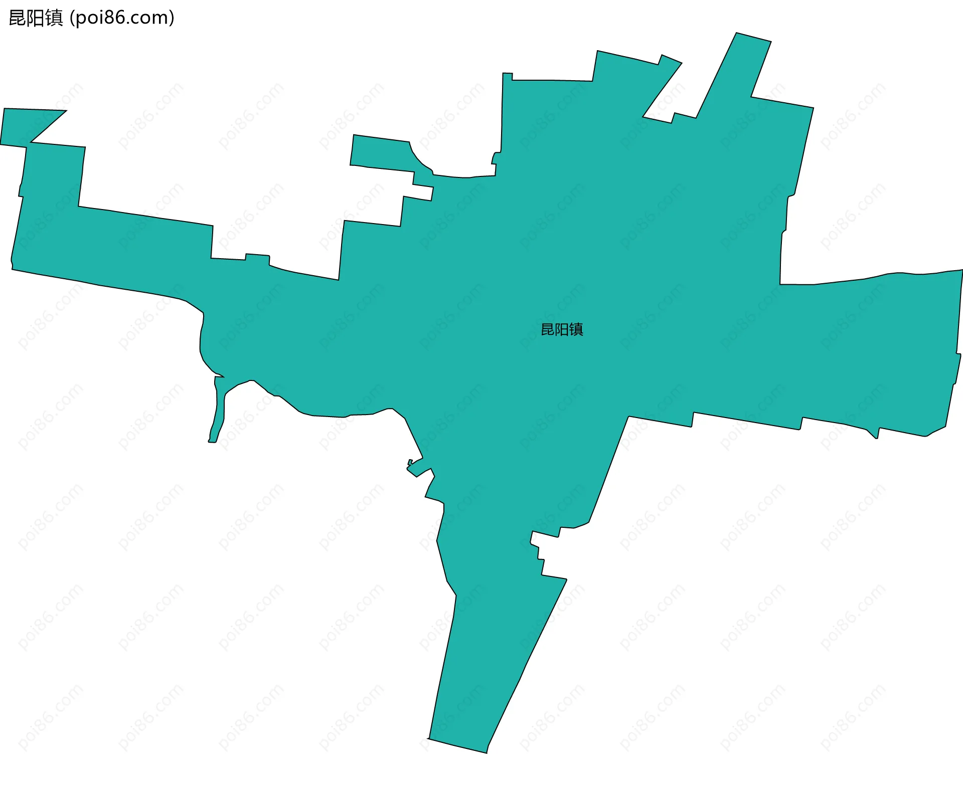 昆阳镇边界地图