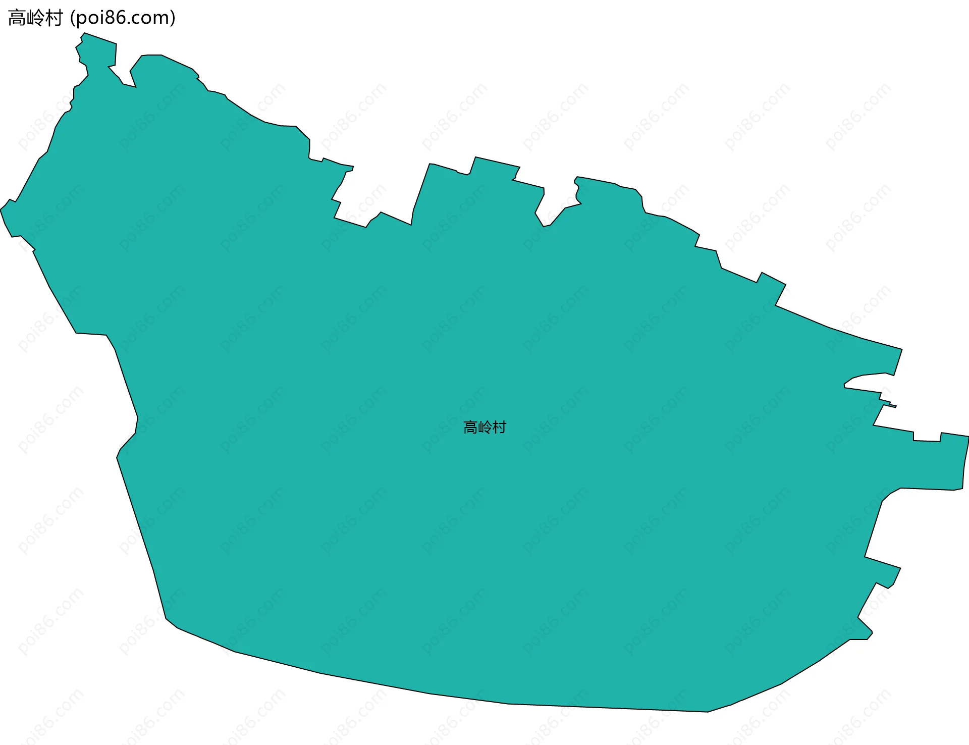 高岭村边界地图