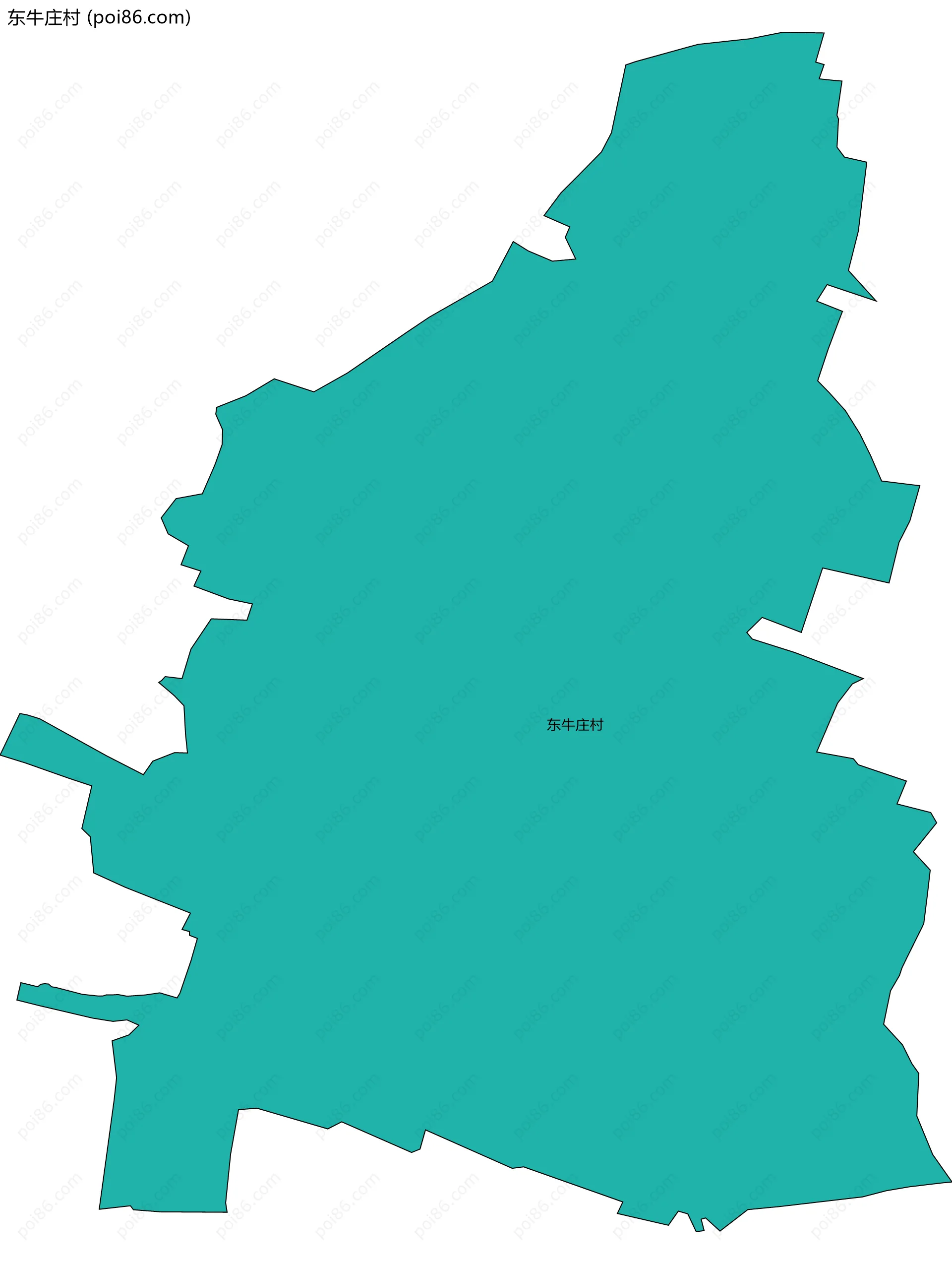 东牛庄村边界地图