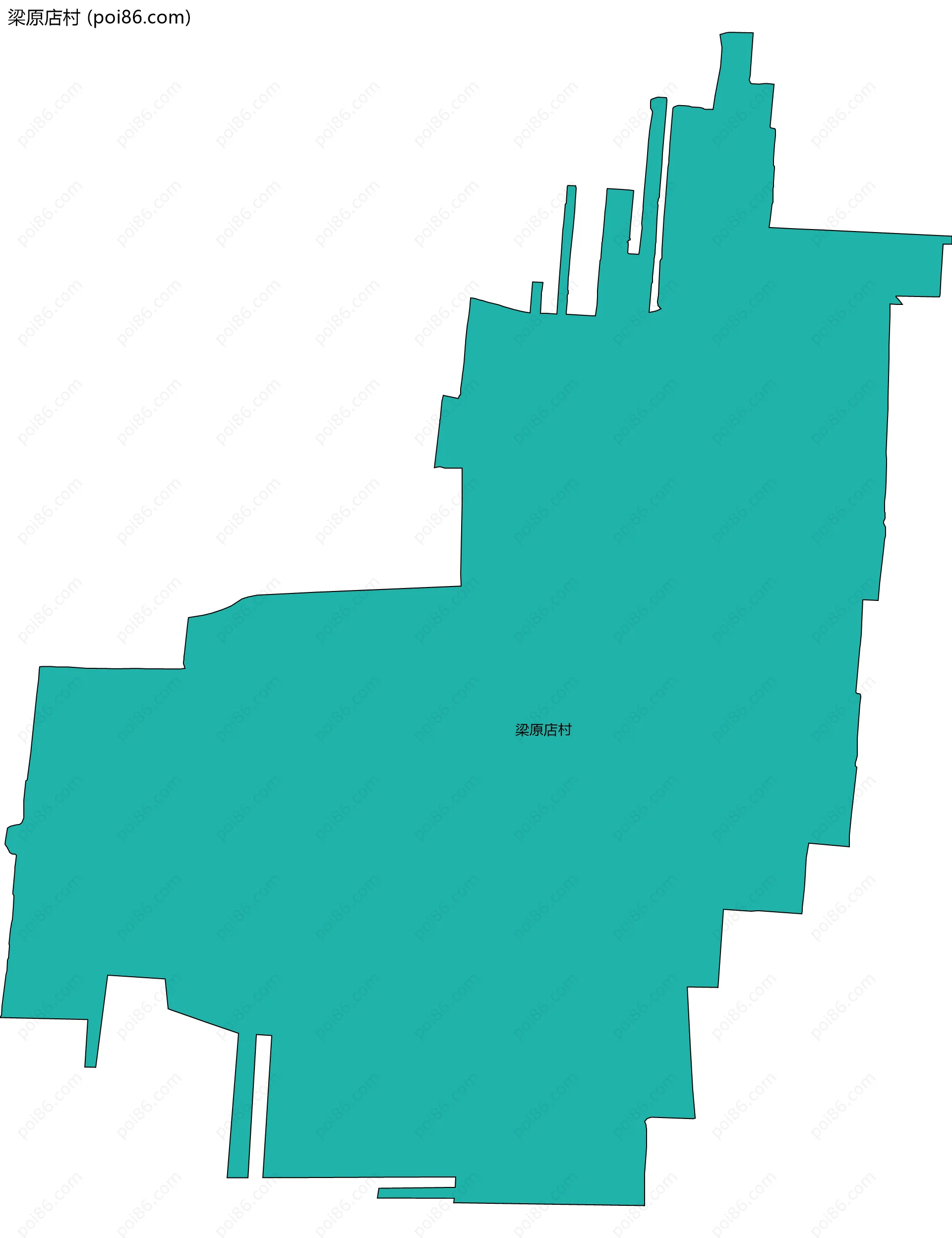 梁原店村边界地图