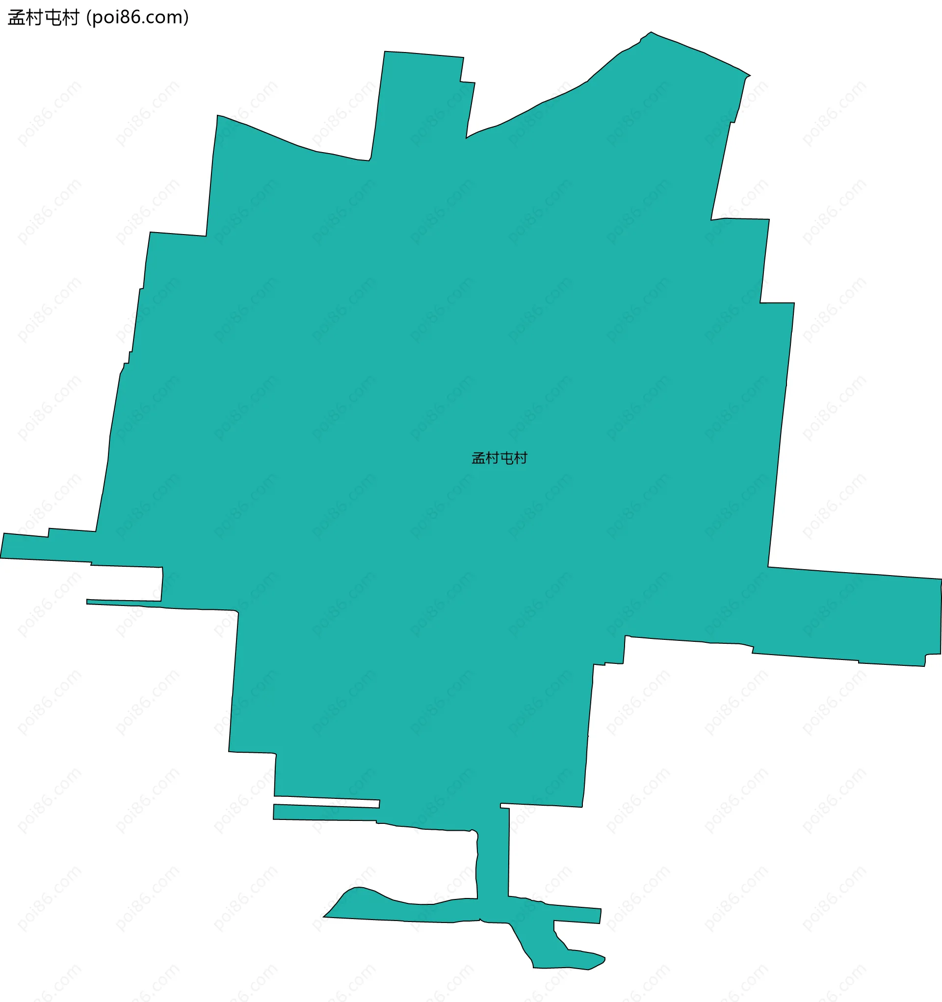 孟村屯村边界地图