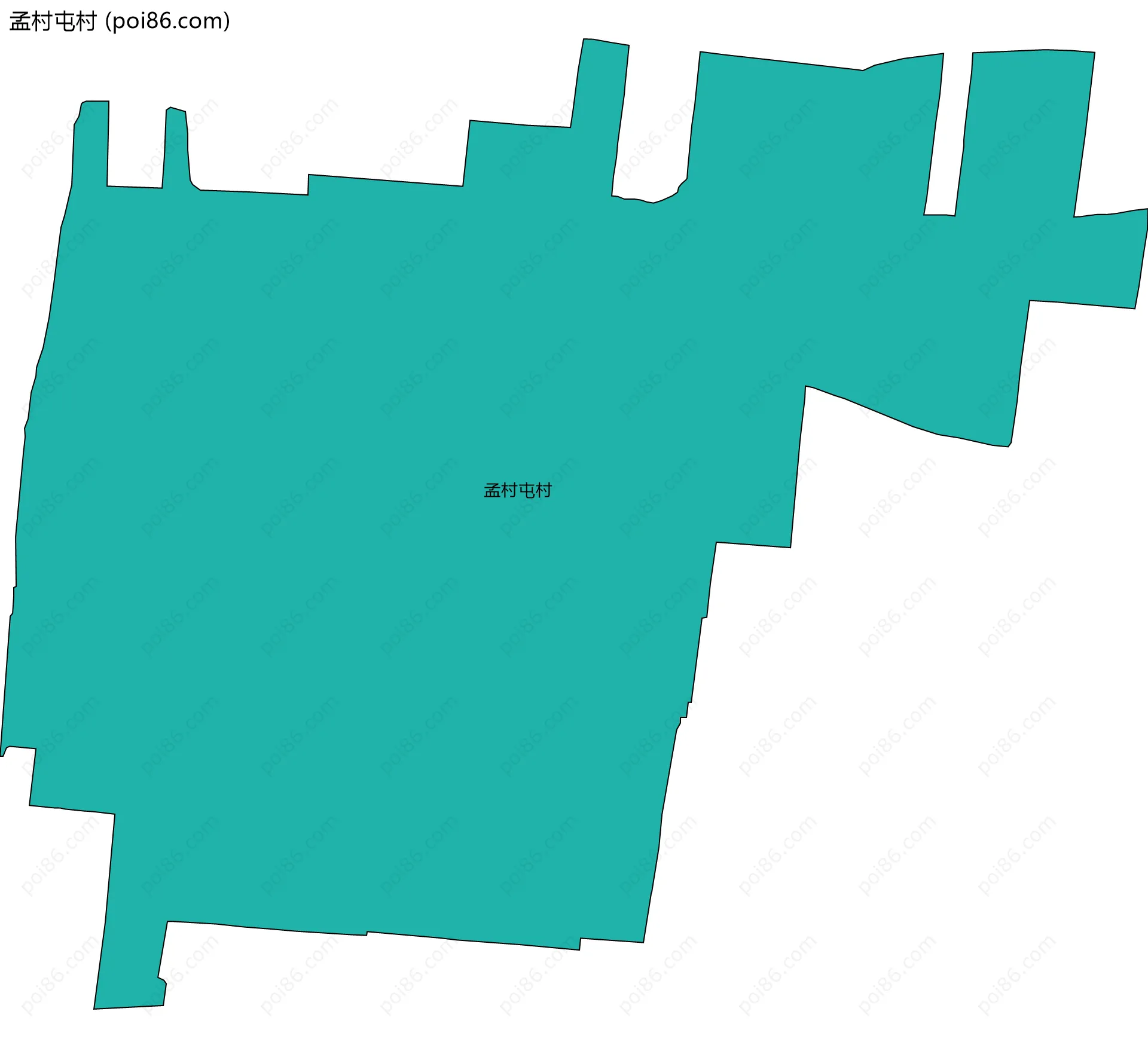 孟村屯村边界地图