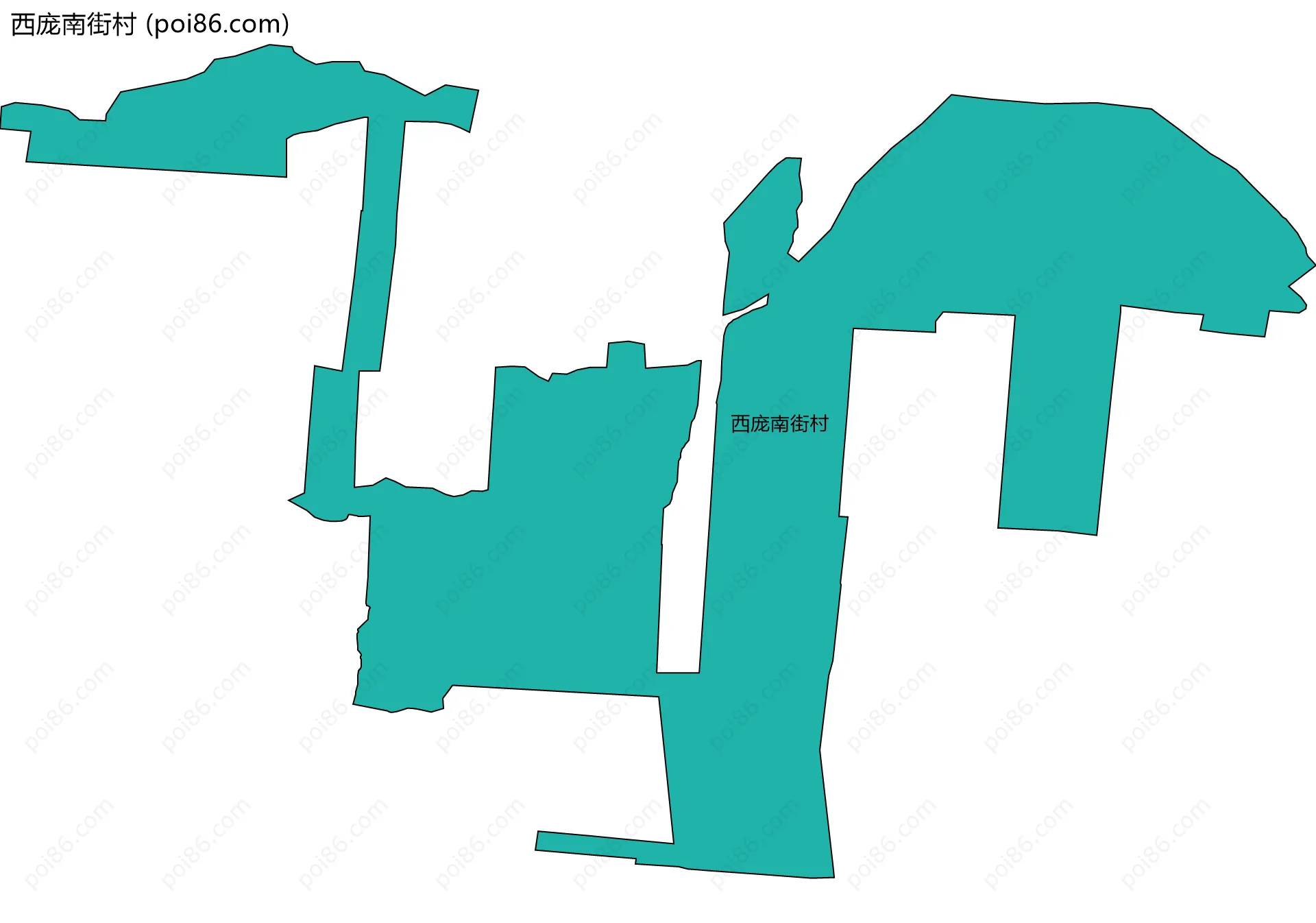西庞南街村边界地图