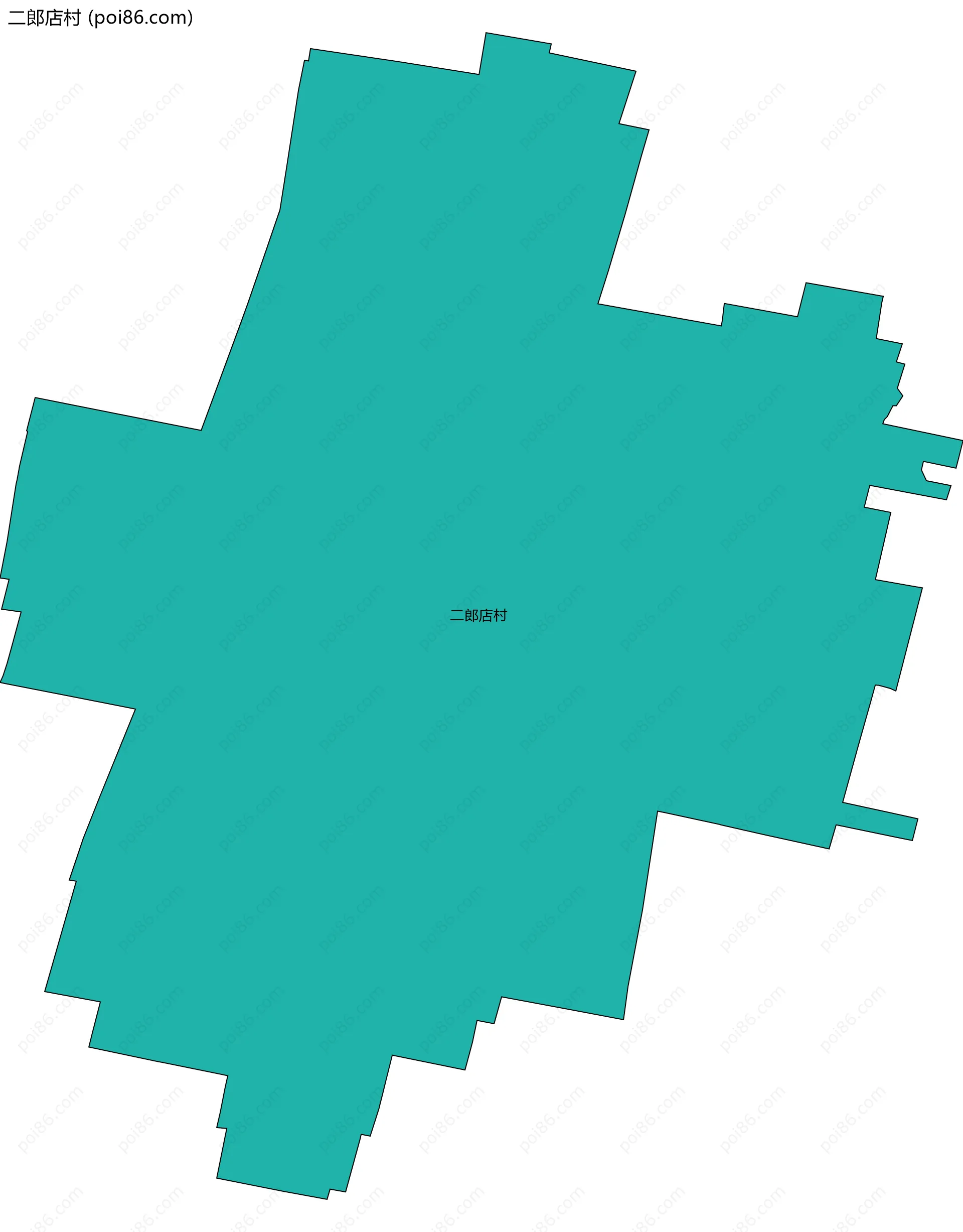 二郎店村边界地图