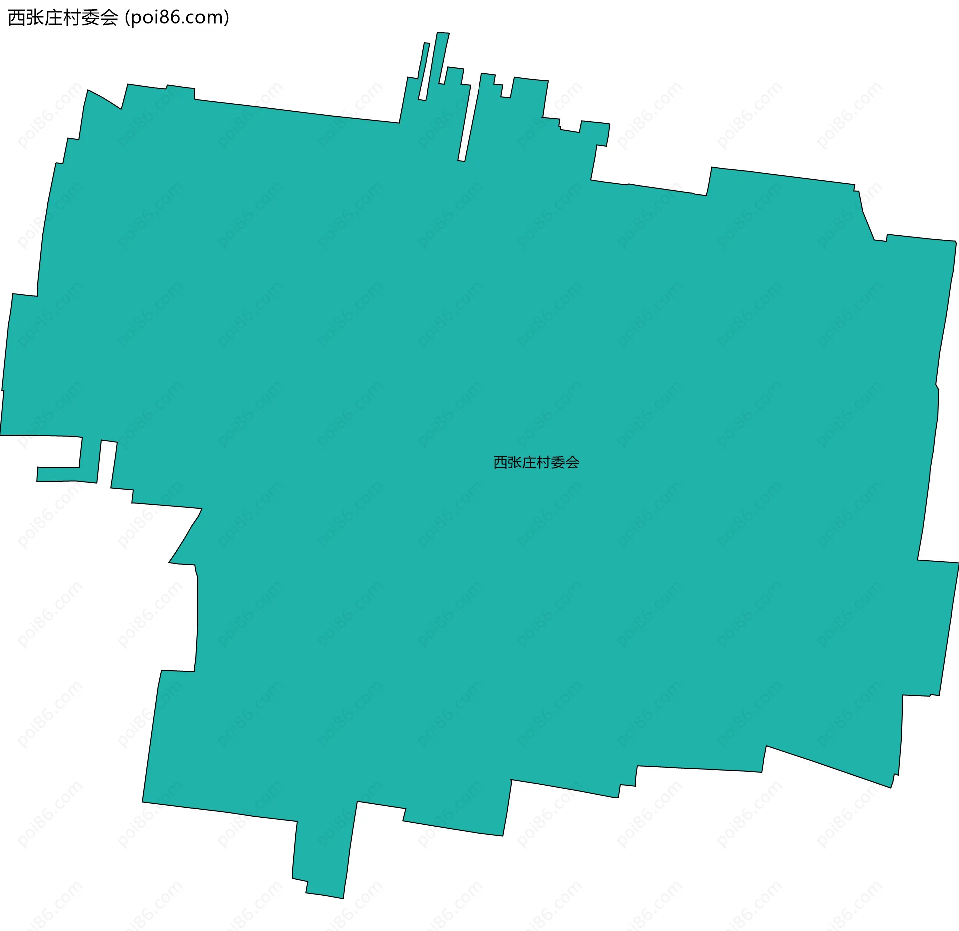 西张庄村委会边界地图