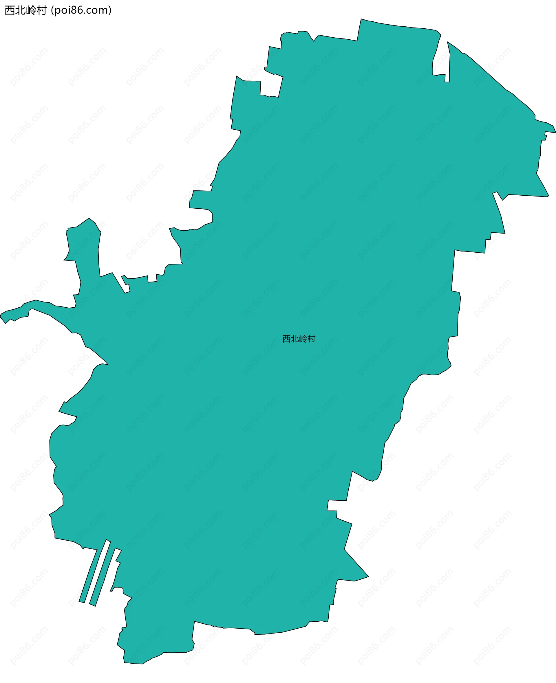 西北岭村边界地图