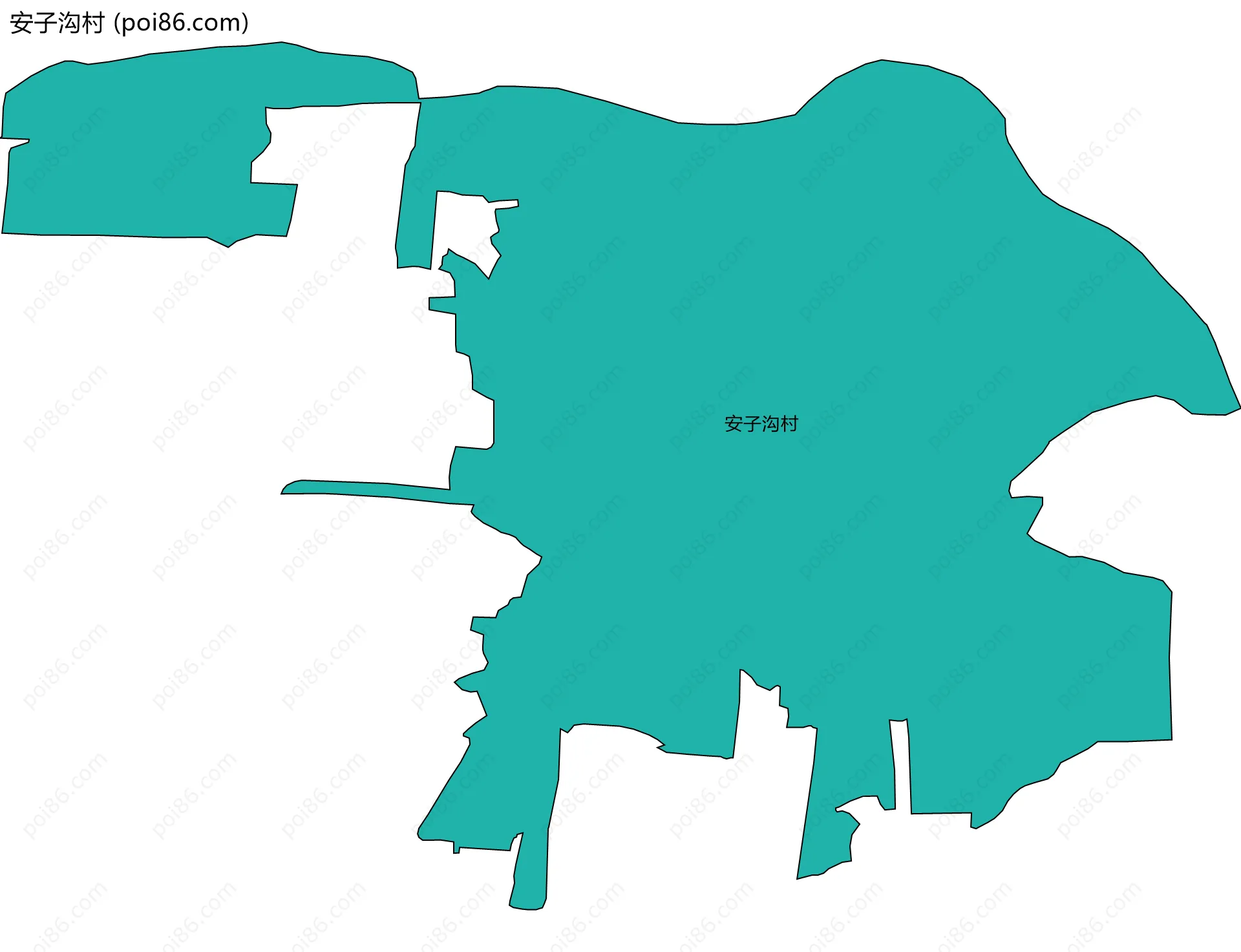 安子沟村边界地图