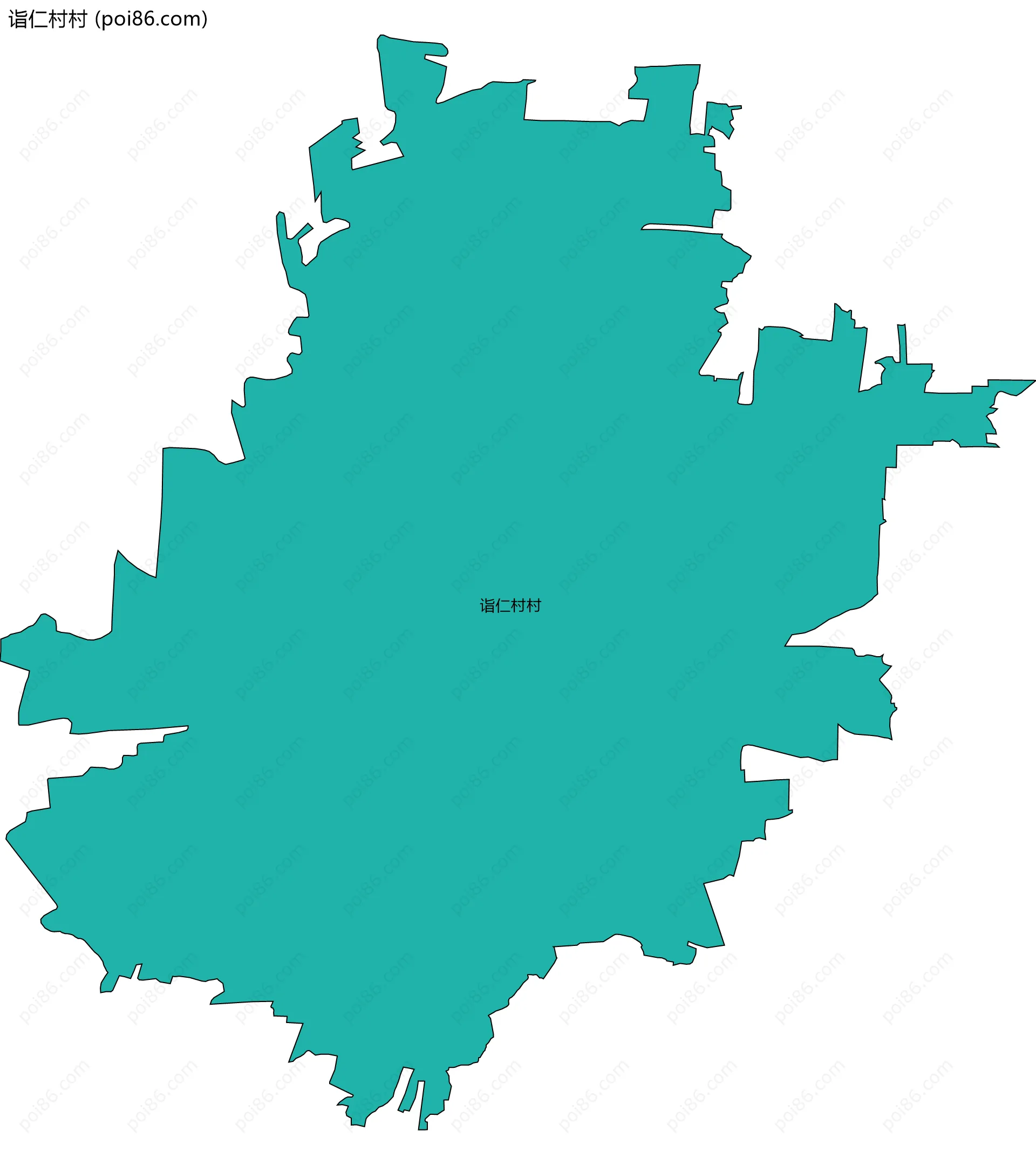 诣仁村村边界地图