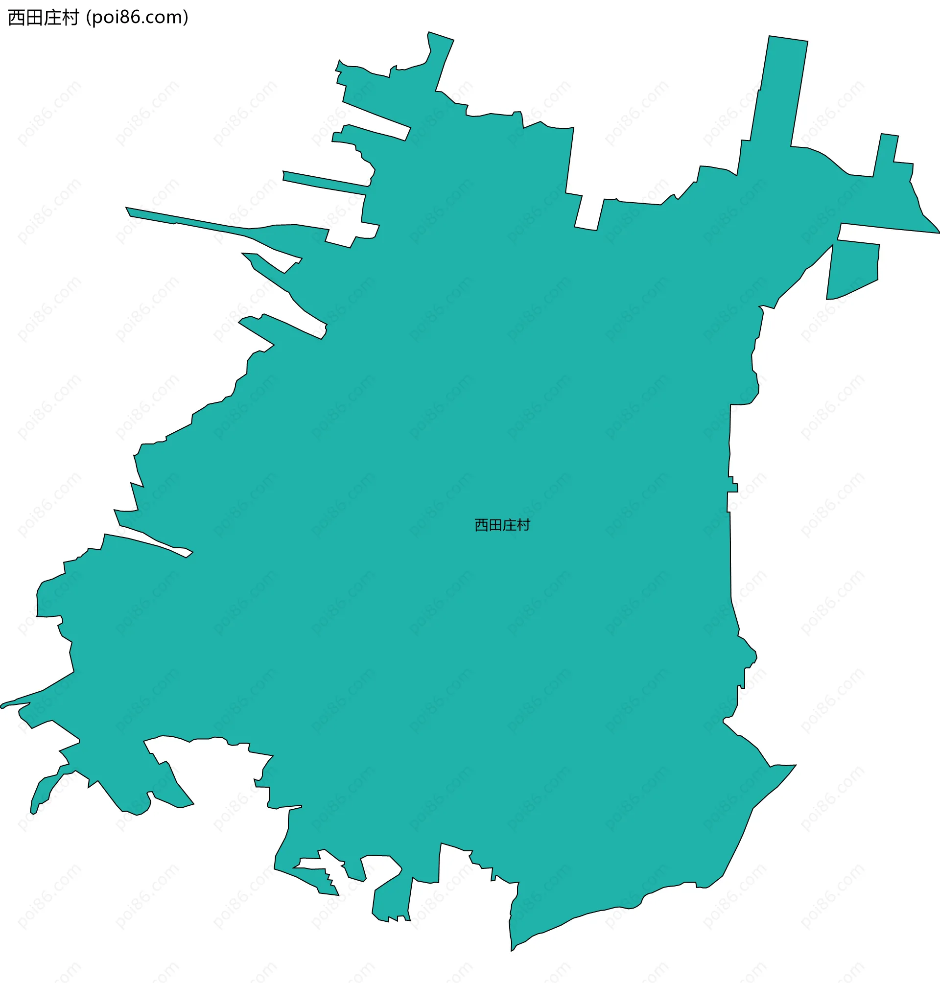 西田庄村边界地图