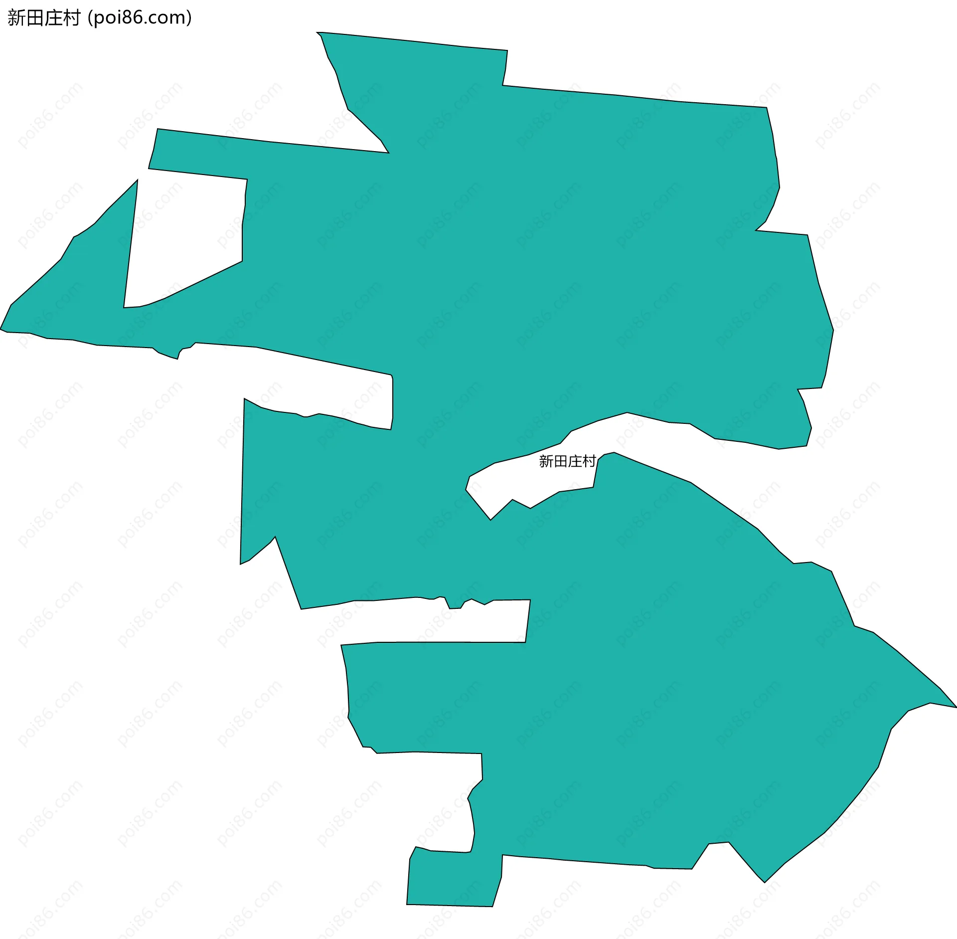新田庄村边界地图