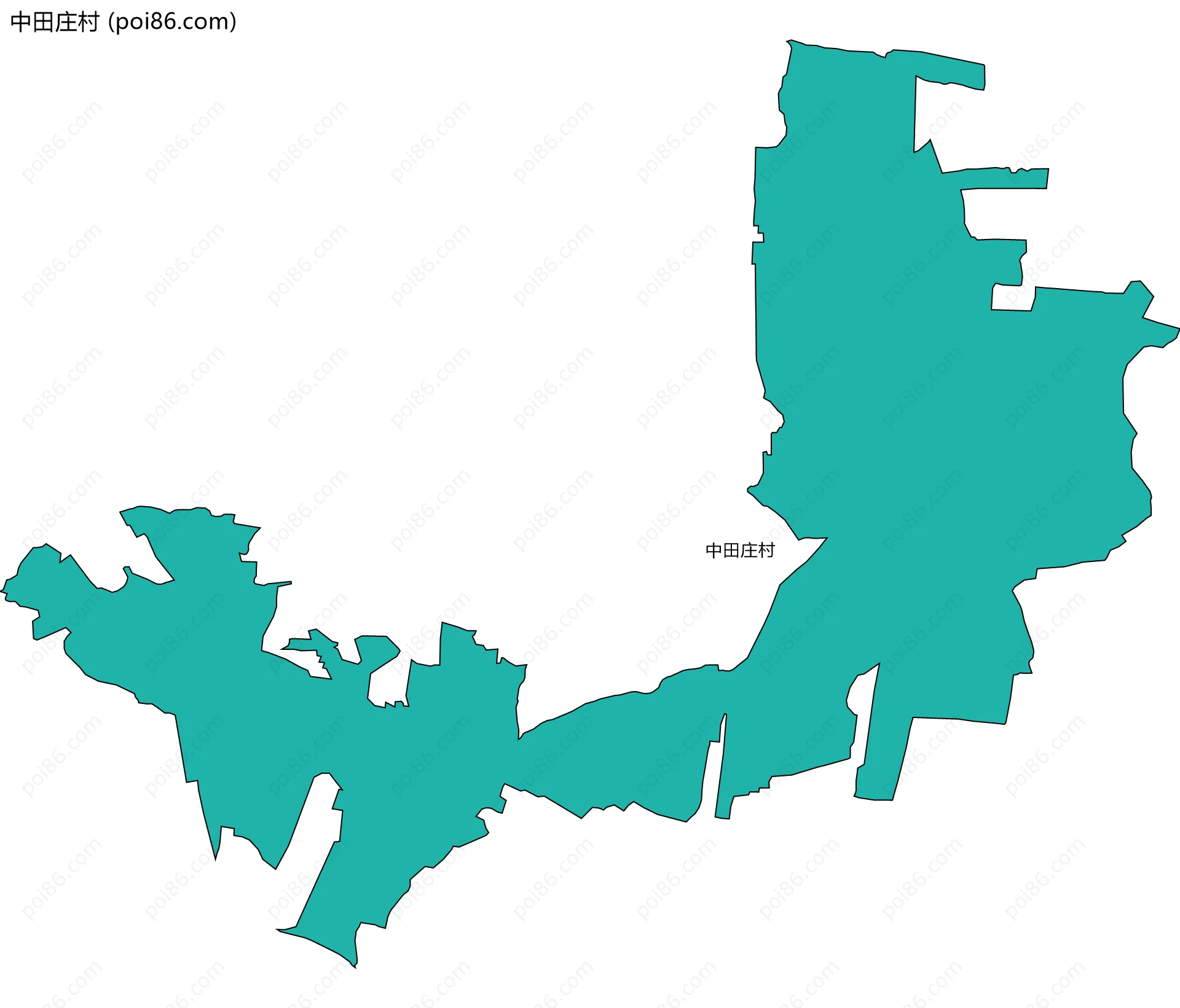 中田庄村边界地图