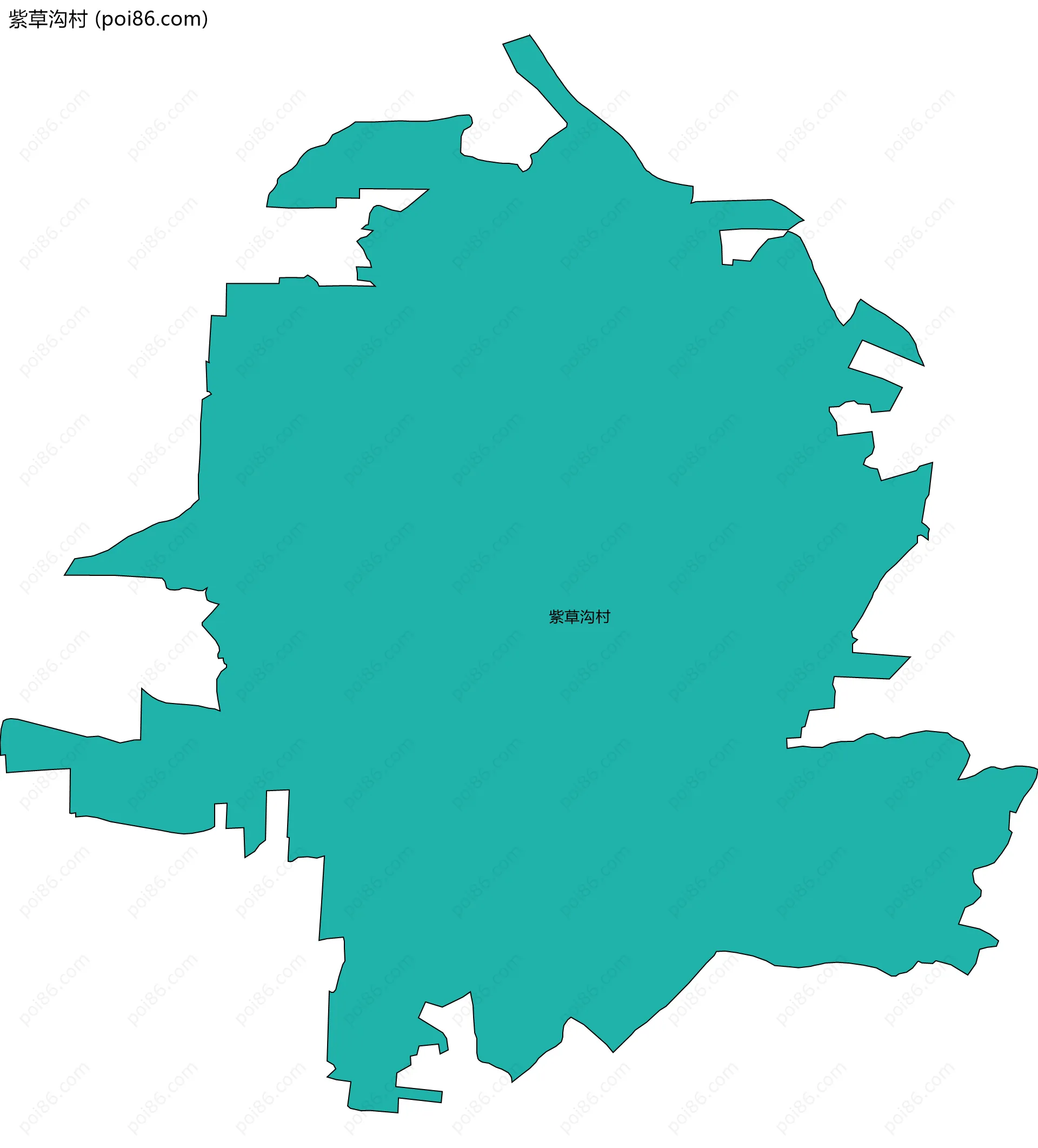 紫草沟村边界地图