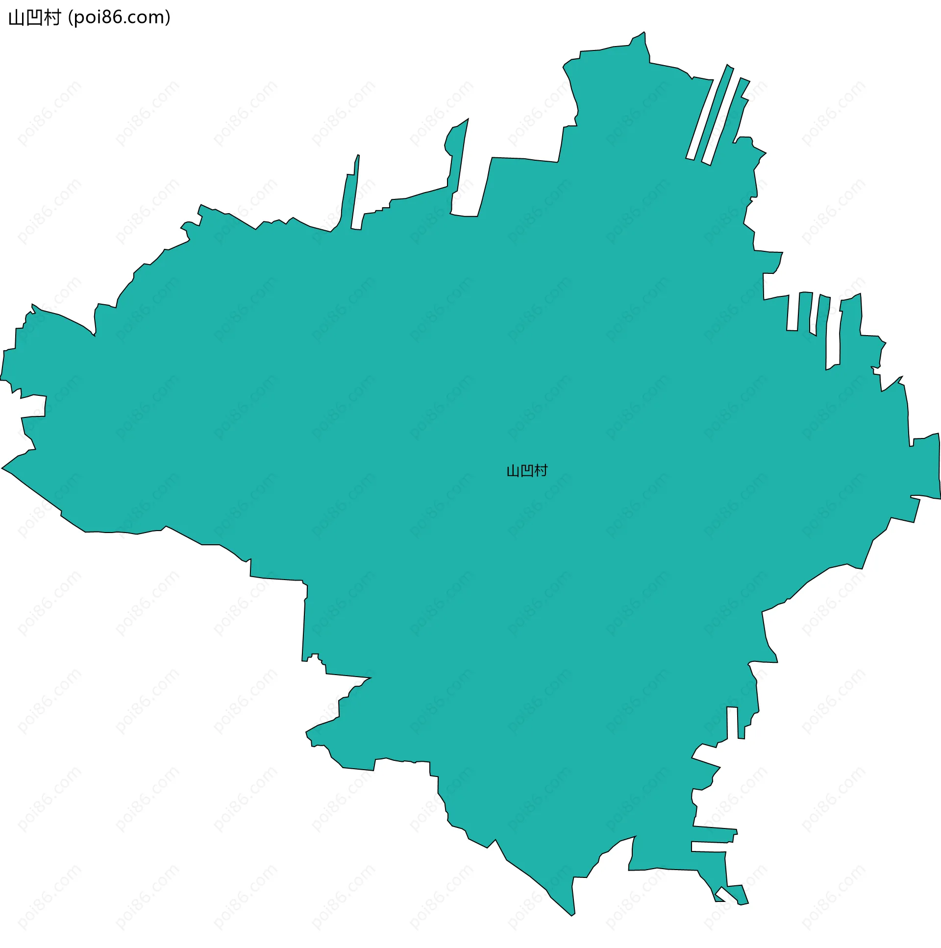 山凹村边界地图