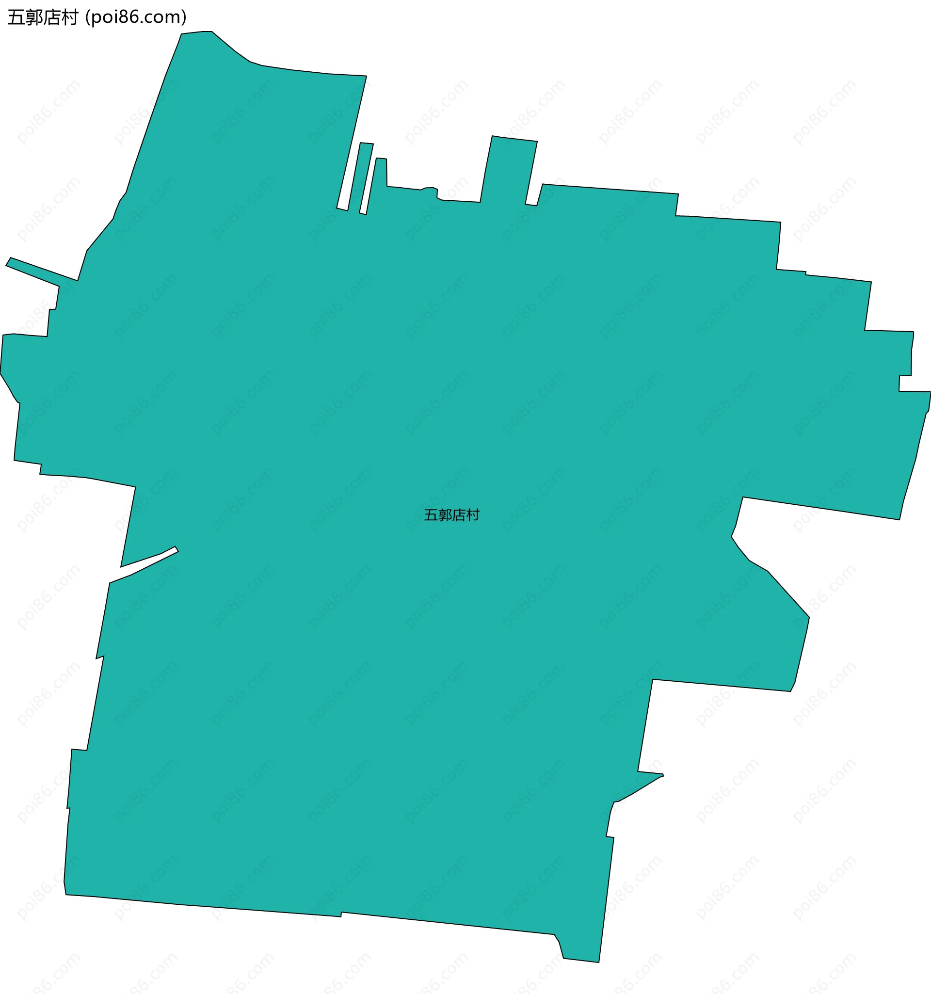 五郭店村边界地图