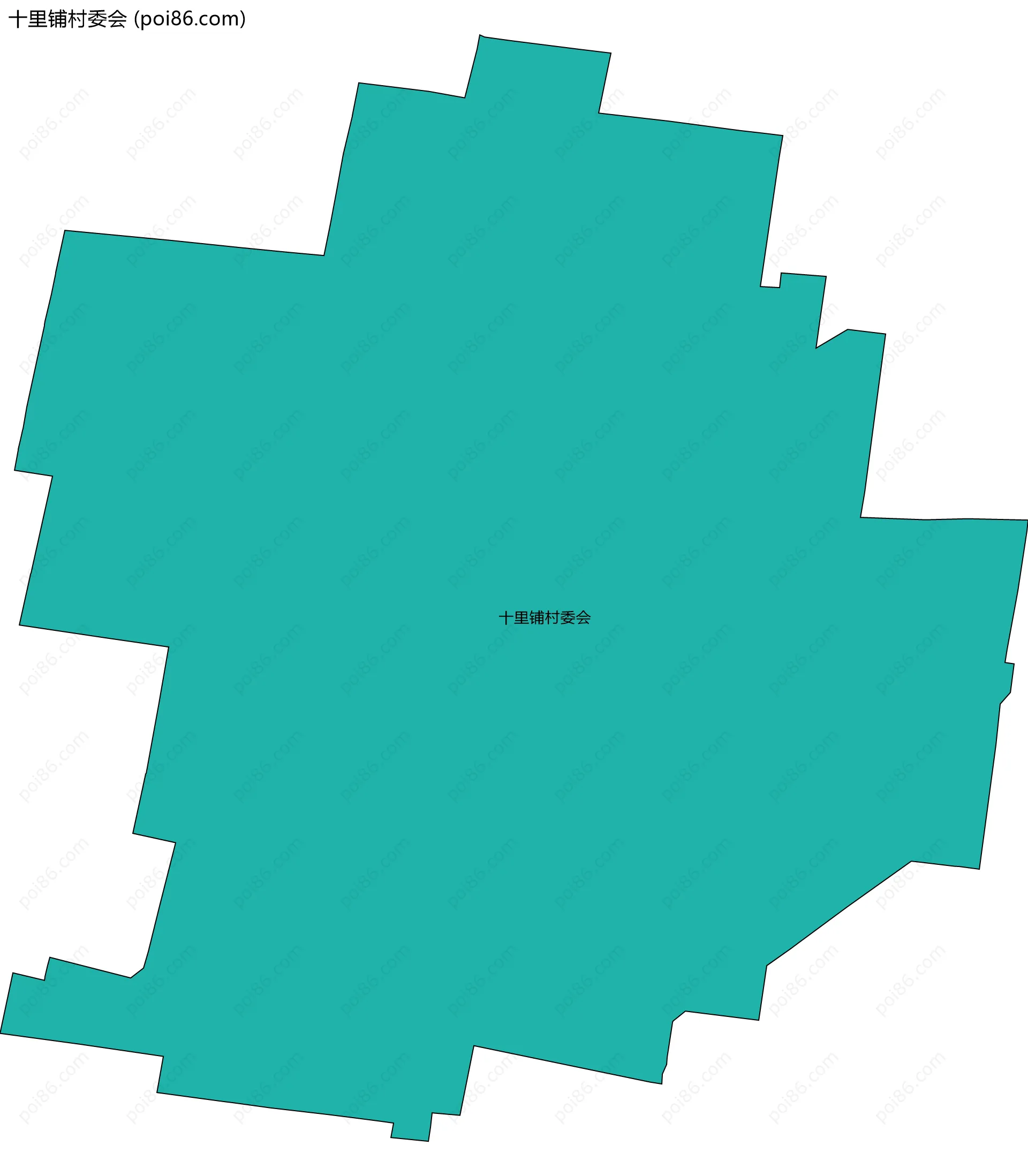 十里铺村委会边界地图