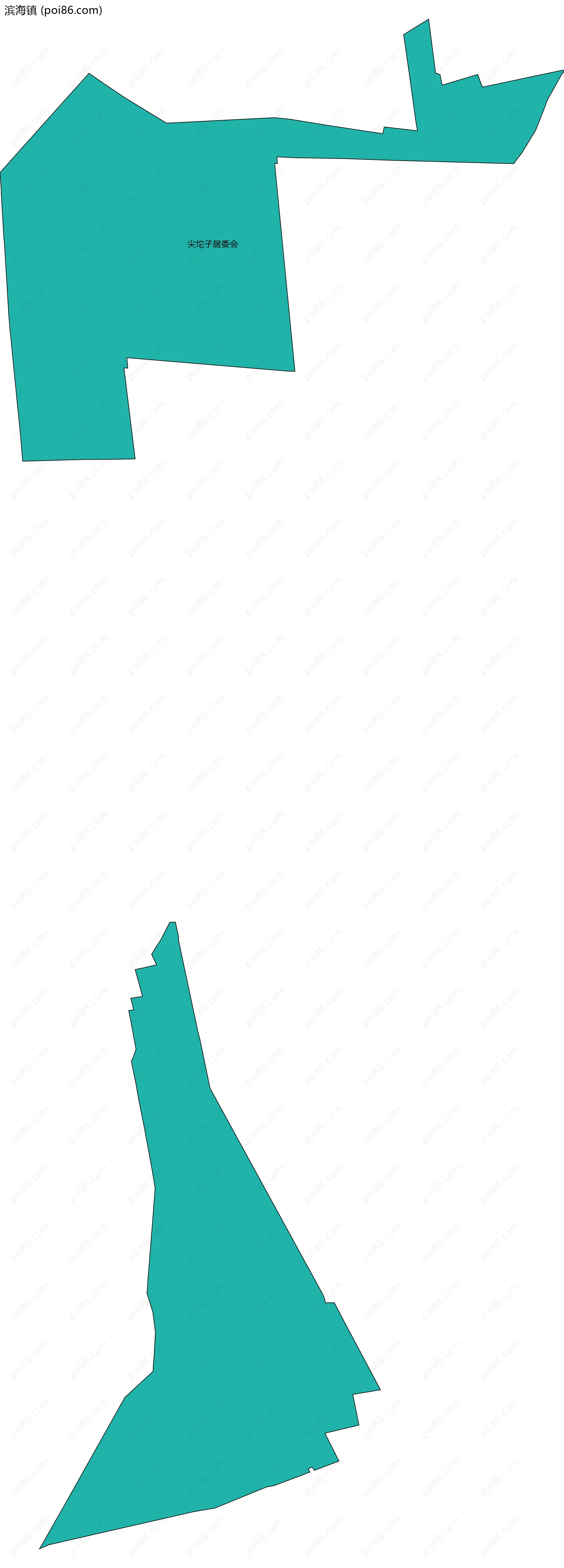 滨海镇边界地图(五级行政区划)